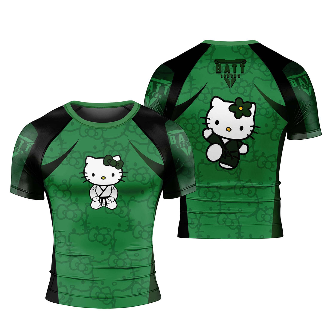 Hello Kitty Jiu Jitsu Green Rash Guard
