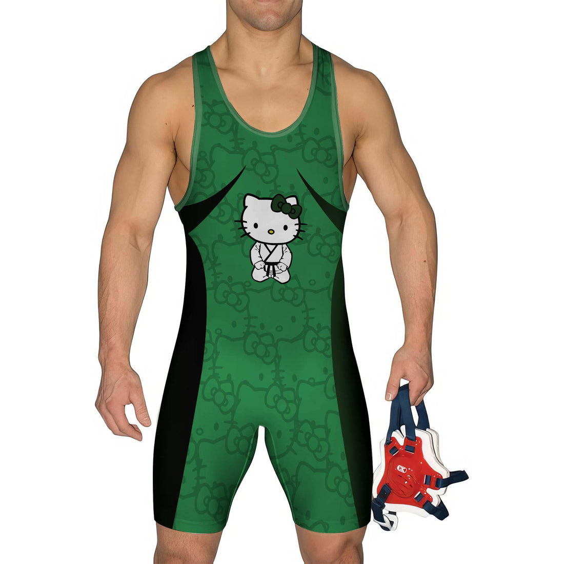 Hello Kitty Jiu Jitsu Green Wrestling Singlet