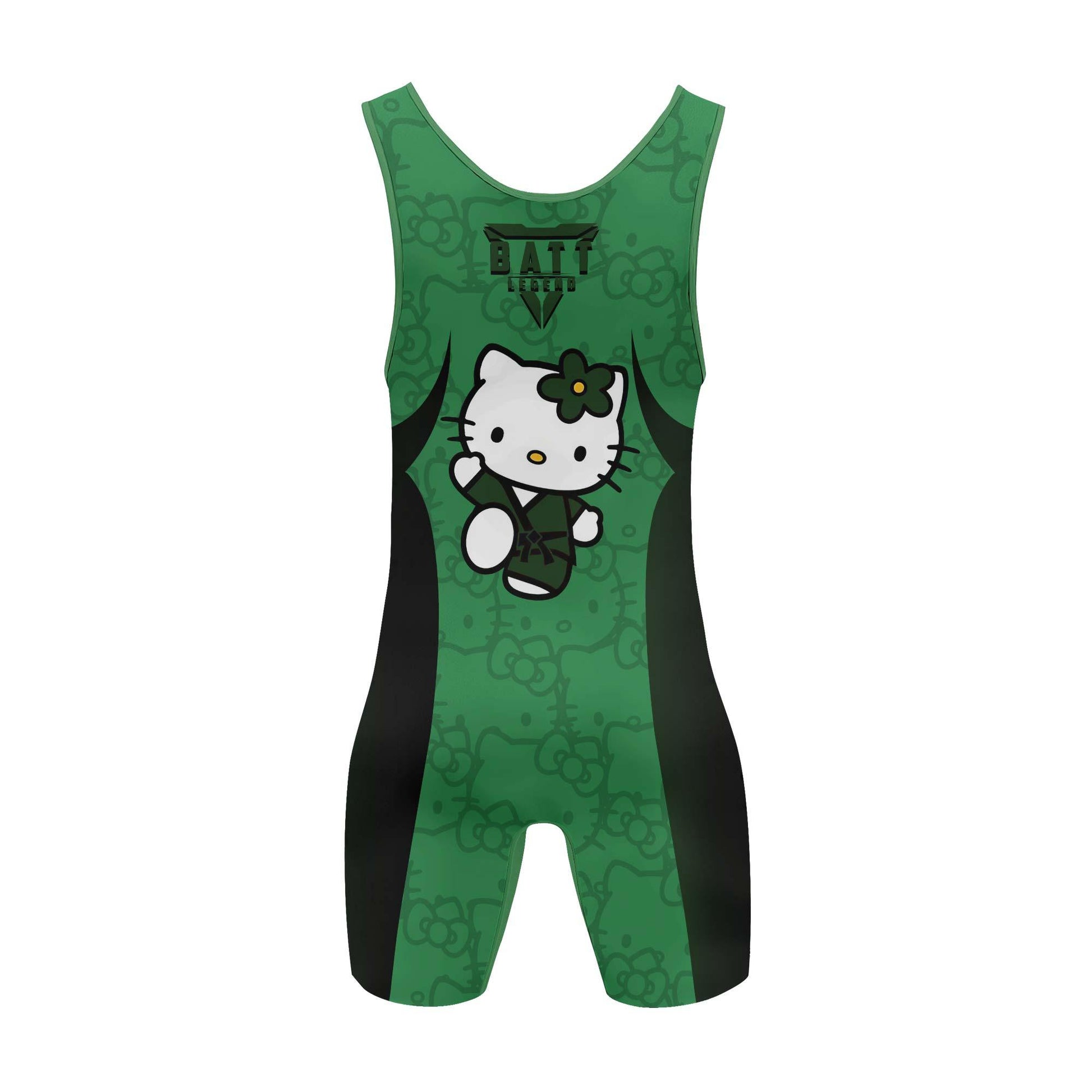 Hello Kitty Jiu Jitsu Green Wrestling Singlet