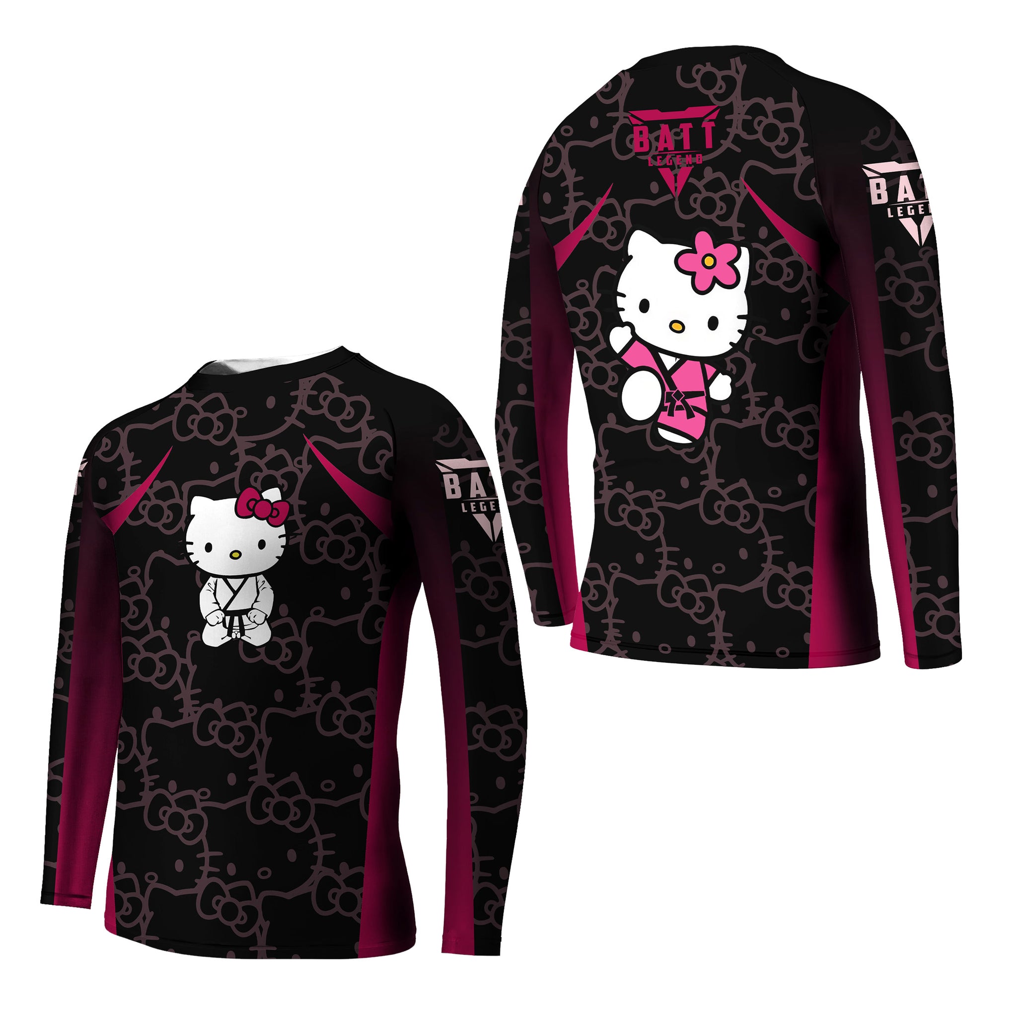 Hello Kitty Jiu Jitsu Magenta Kids Rash Guard