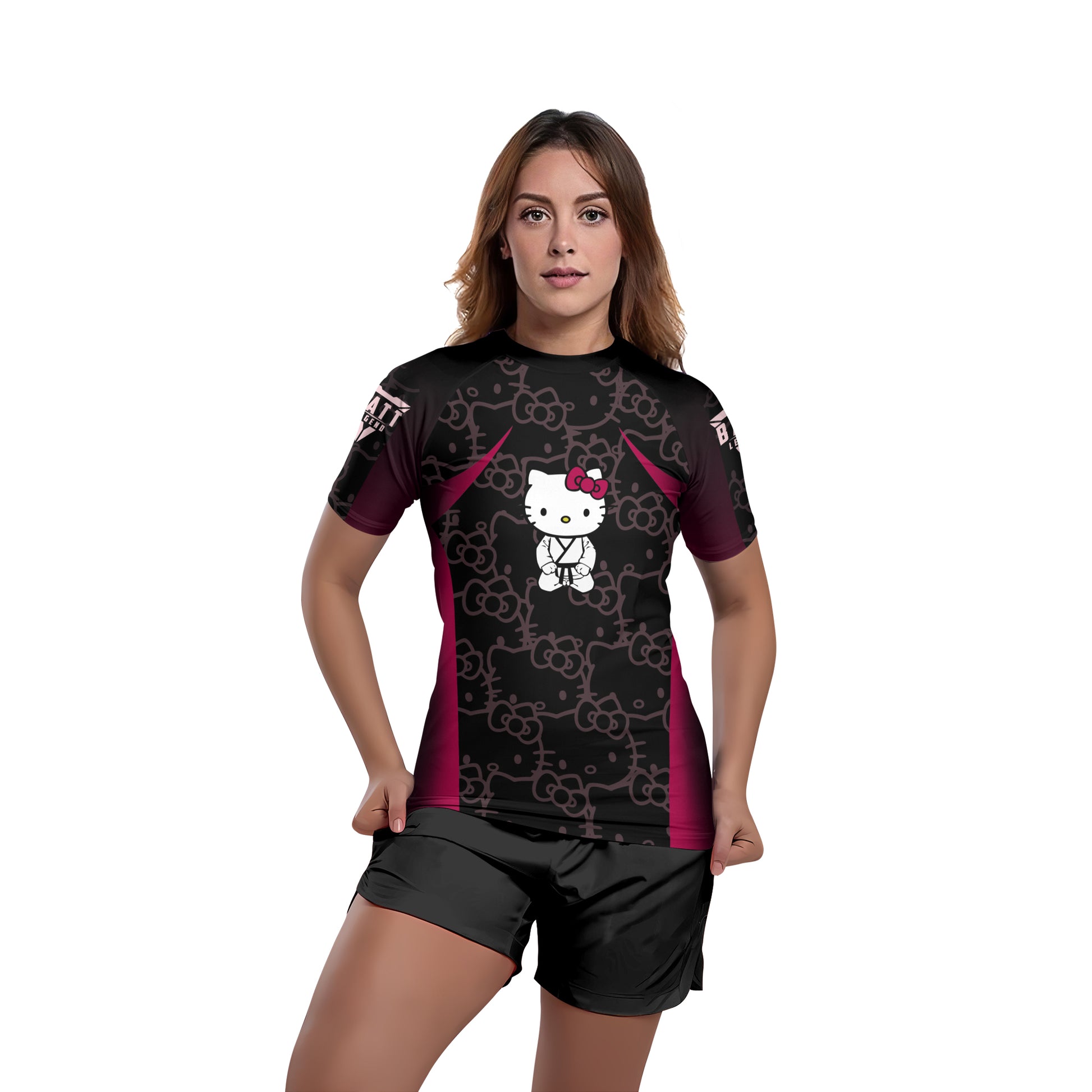 Hello Kitty Jiu Jitsu Magenta Rash Guard