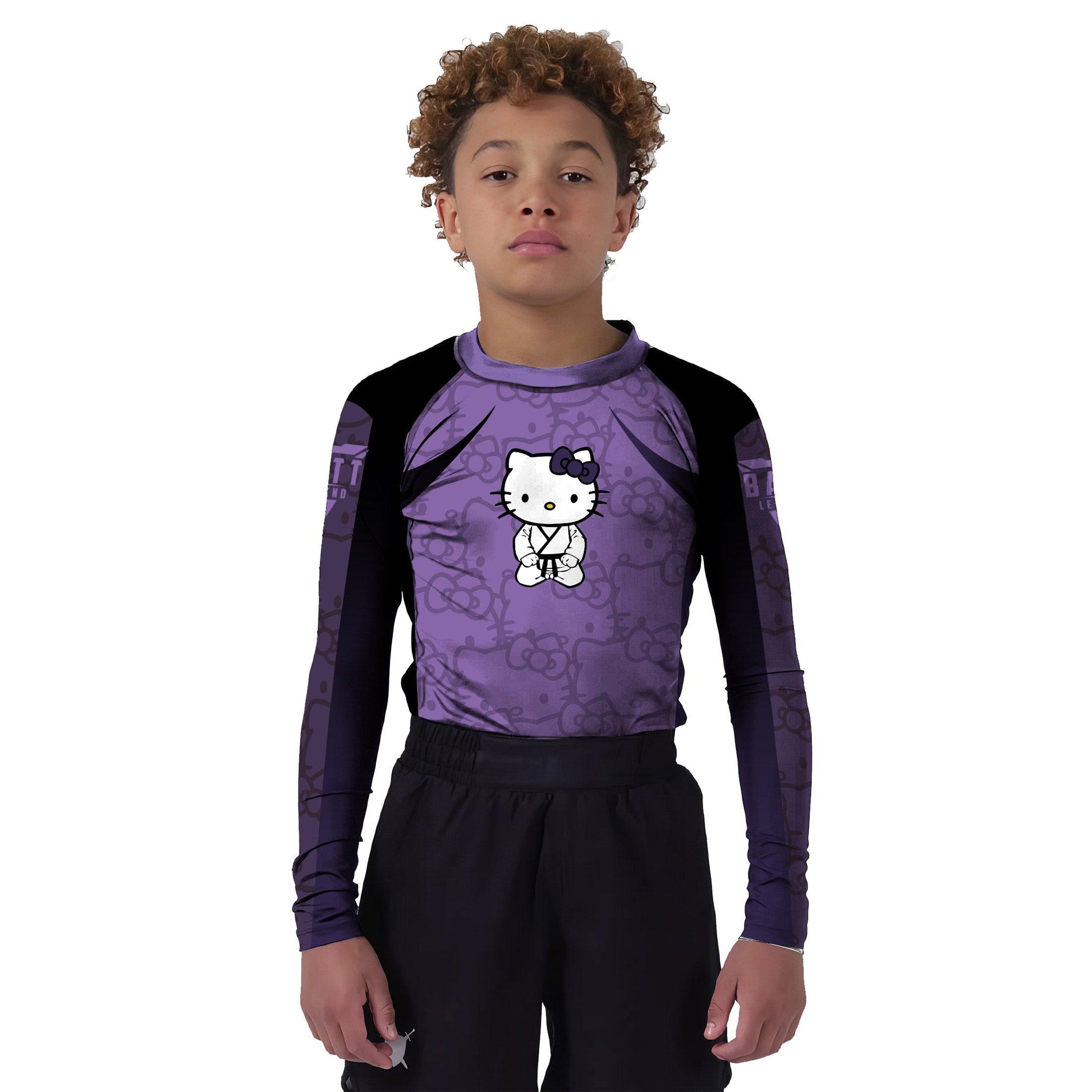 Hello Kitty Jiu Jitsu Purple Kids Rash Guard