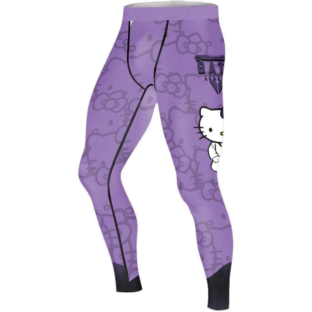 Hello Kitty Jiu Jitsu Purple Men's Compression Leggings