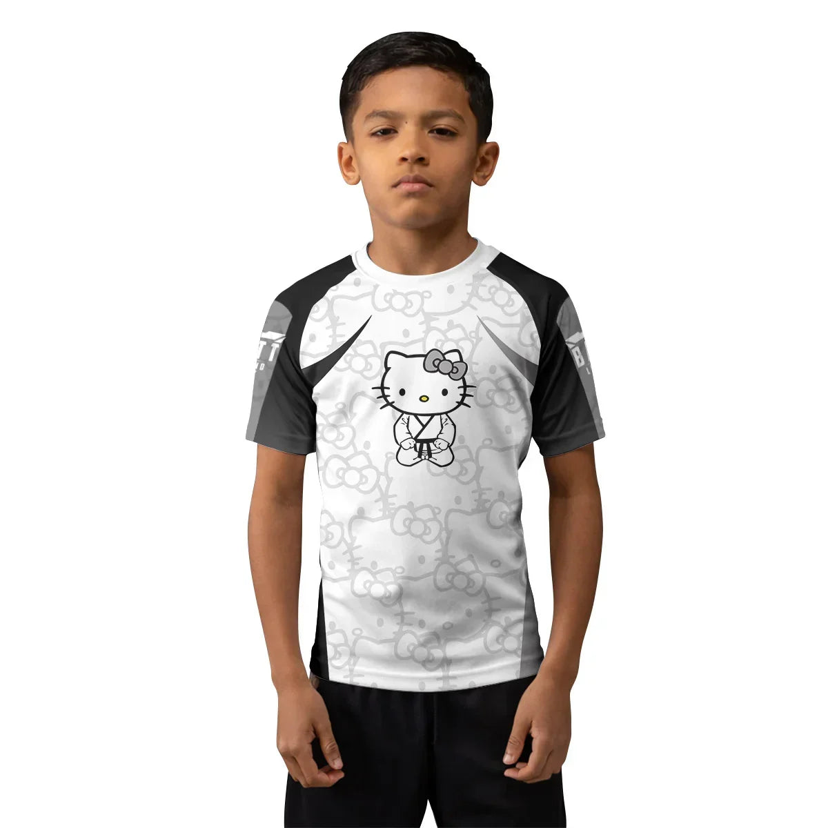 Hello Kitty Jiu Jitsu White Kids Rash Guard
