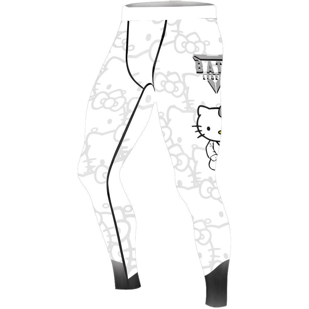 Hello Kitty Jiu Jitsu White Men's Compression Leggings