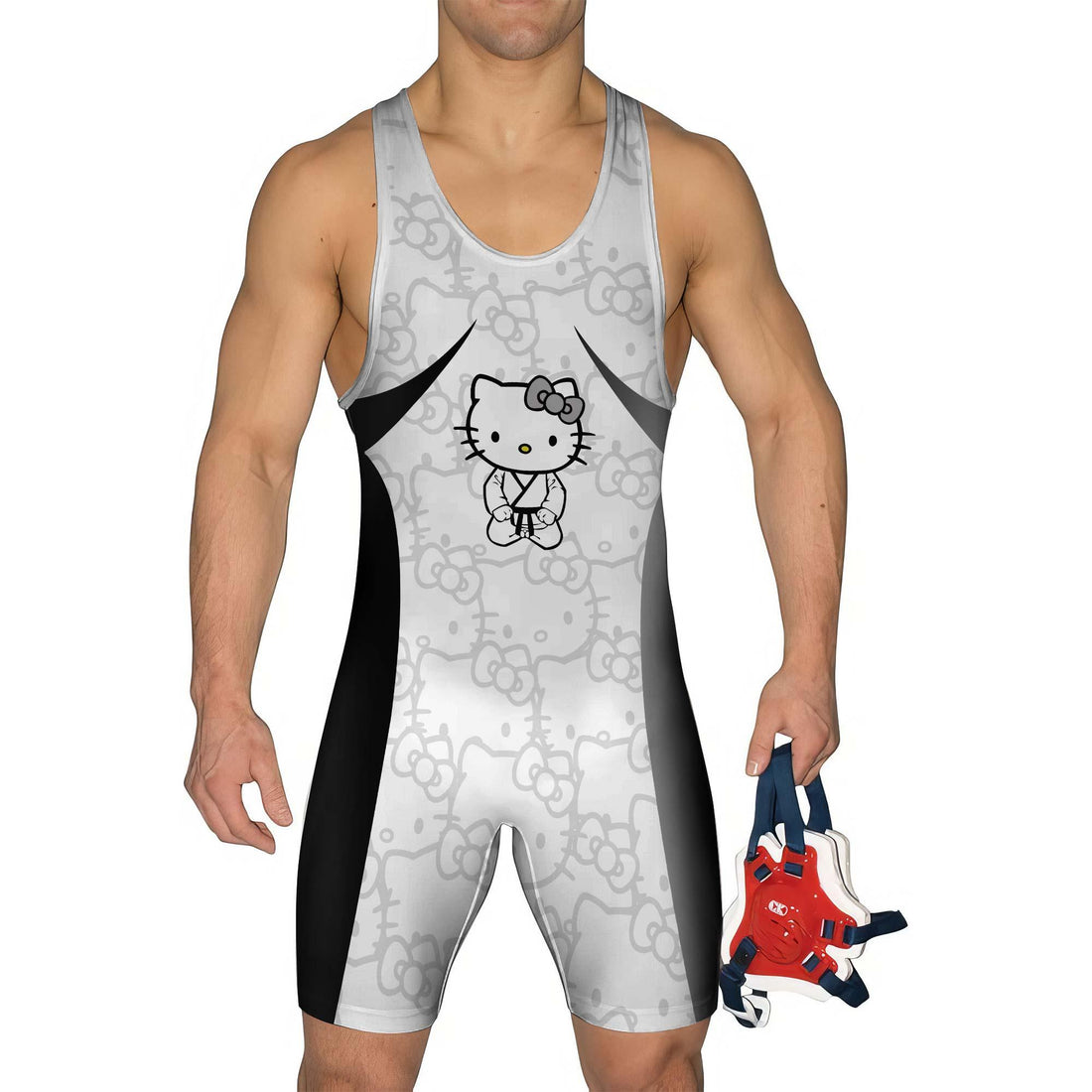 Hello Kitty Jiu Jitsu White Wrestling Singlet