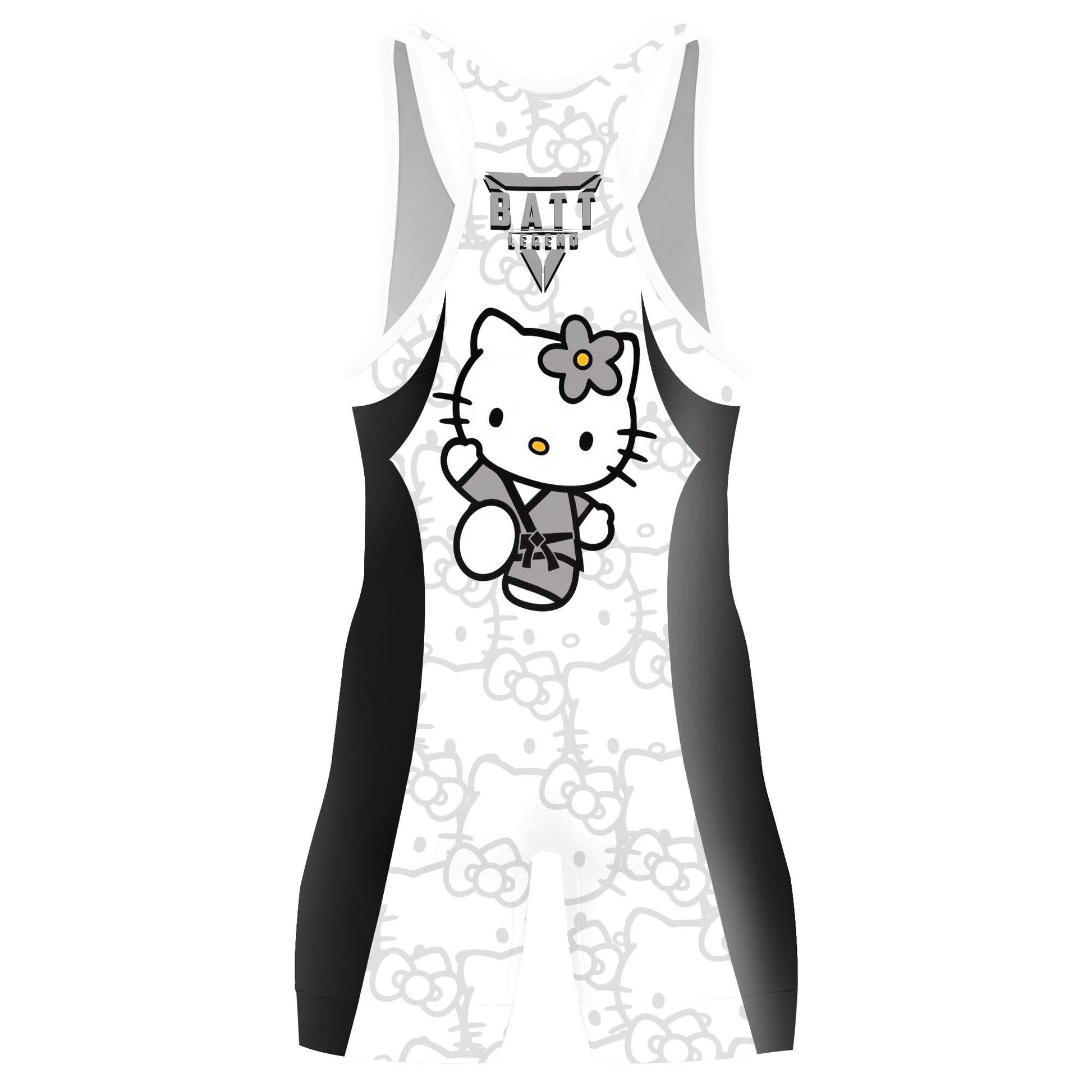 Hello Kitty Jiu Jitsu White Wrestling Singlet