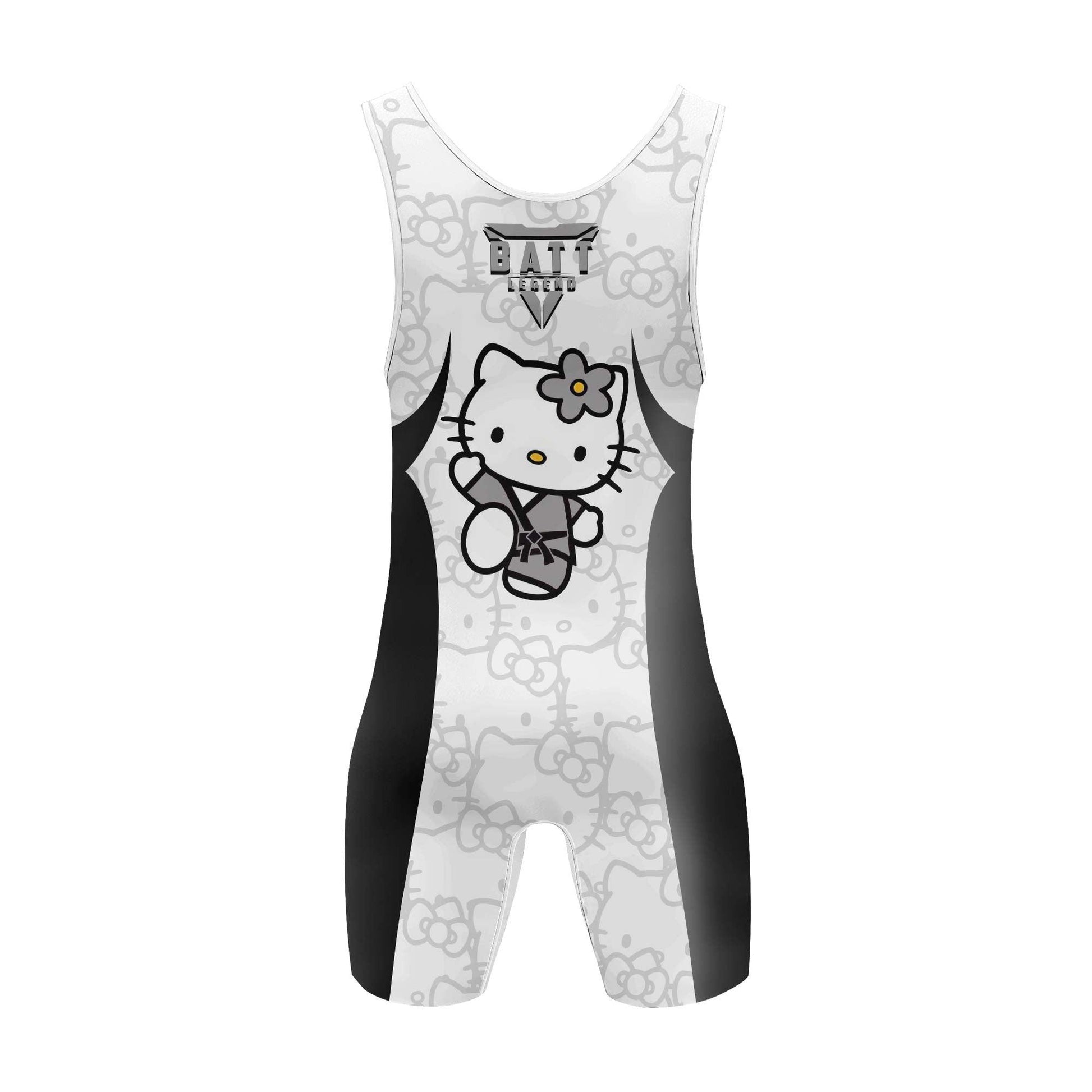 Hello Kitty Jiu Jitsu White Wrestling Singlet