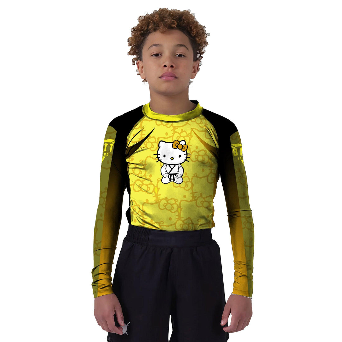 Hello Kitty Jiu Jitsu Yellow Kids Rash Guard