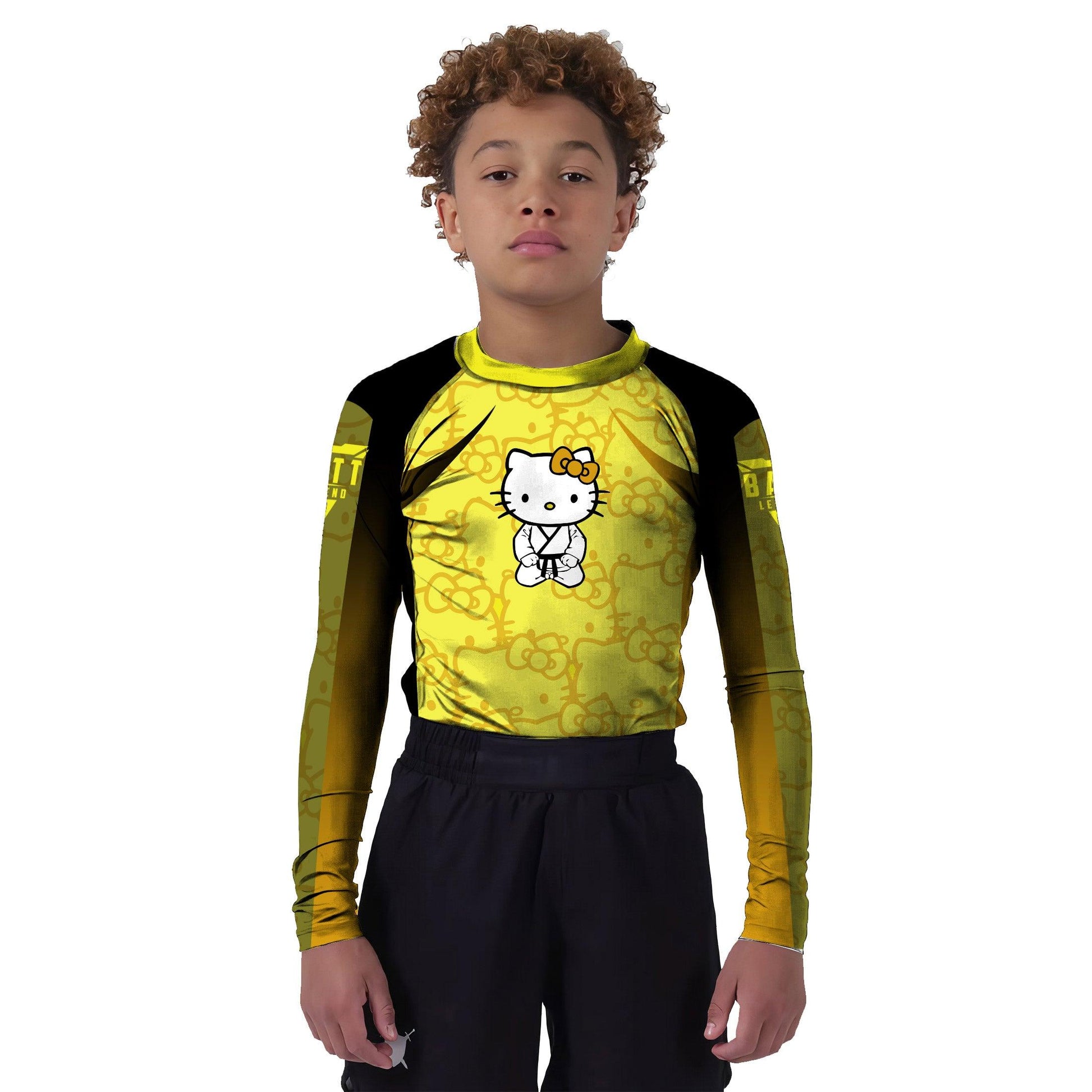 Hello Kitty Jiu Jitsu Yellow Kids Rash Guard