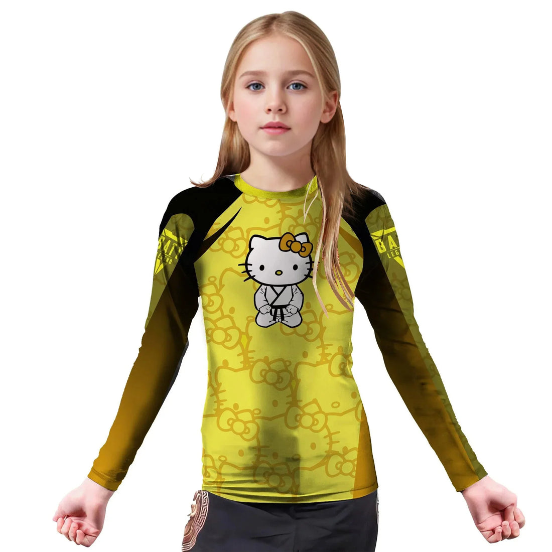 Hello Kitty Jiu Jitsu Yellow Kids Rash Guard