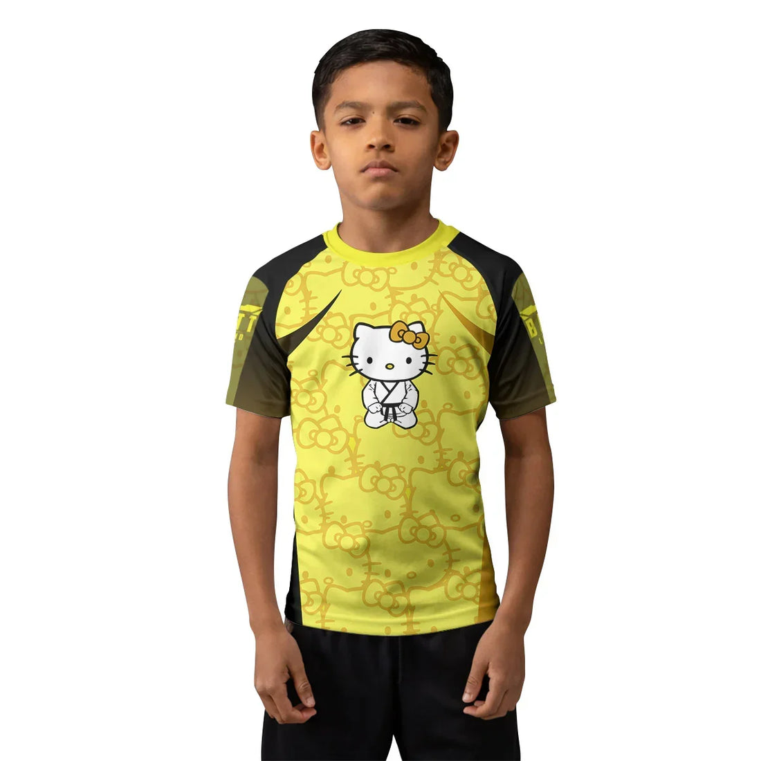 Hello Kitty Jiu Jitsu Yellow Kids Rash Guard