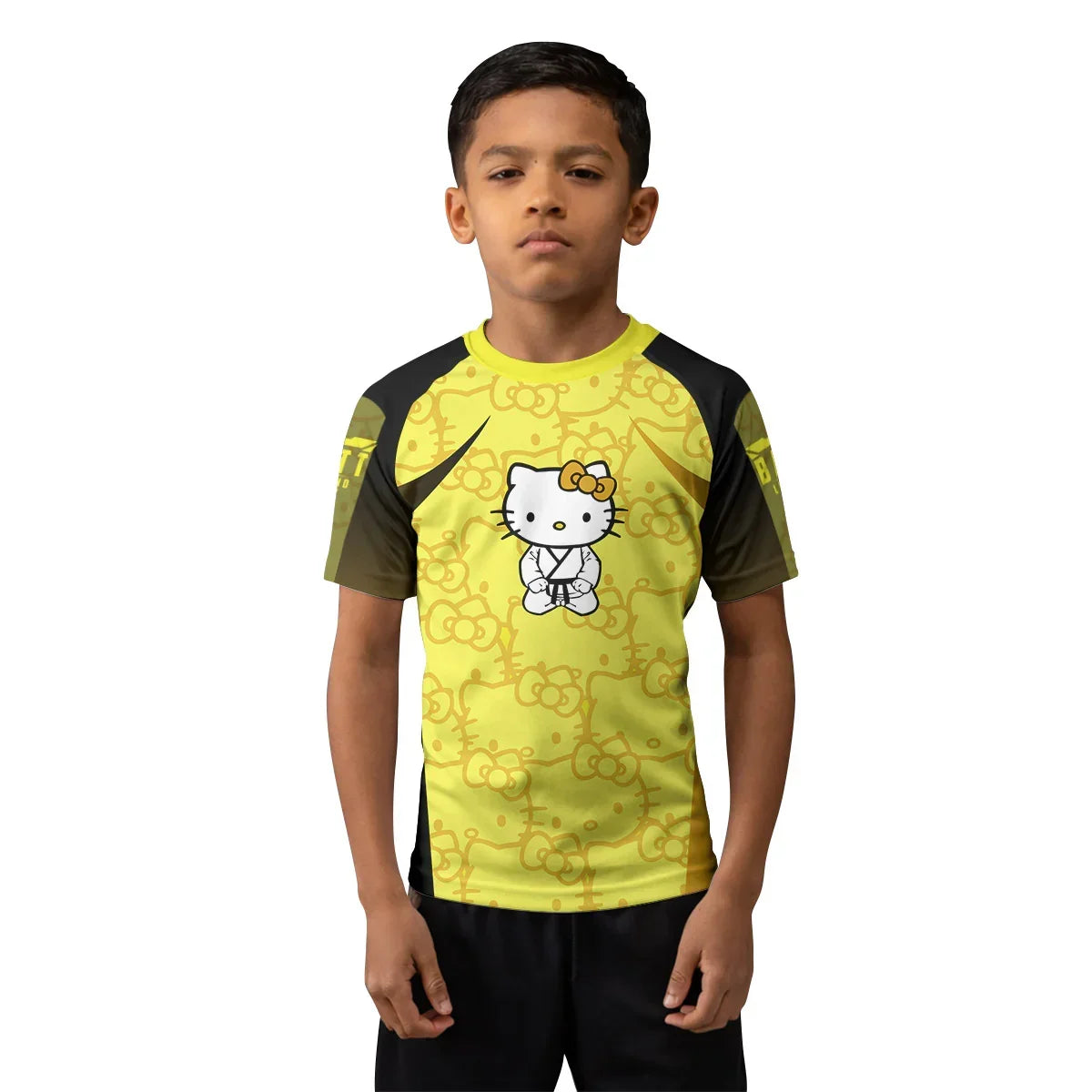 Hello Kitty Jiu Jitsu Yellow Kids Rash Guard