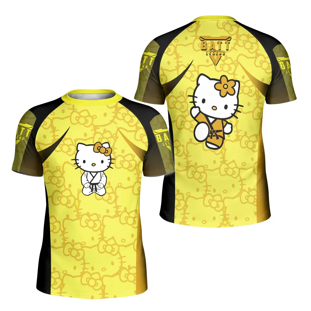Hello Kitty Jiu Jitsu Yellow Kids Rash Guard