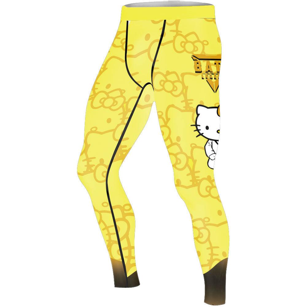 Hello Kitty Jiu Jitsu Yellow Men's Compression Leggings