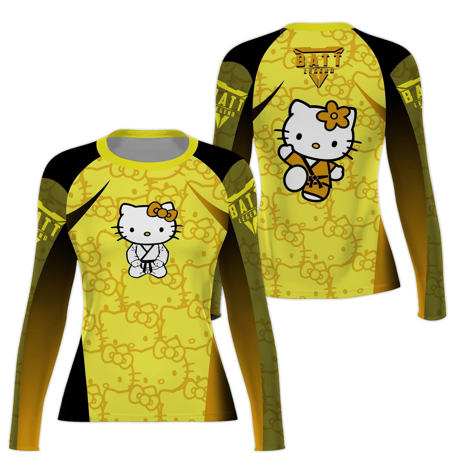 Hello Kitty Jiu Jitsu Yellow Rash Guard