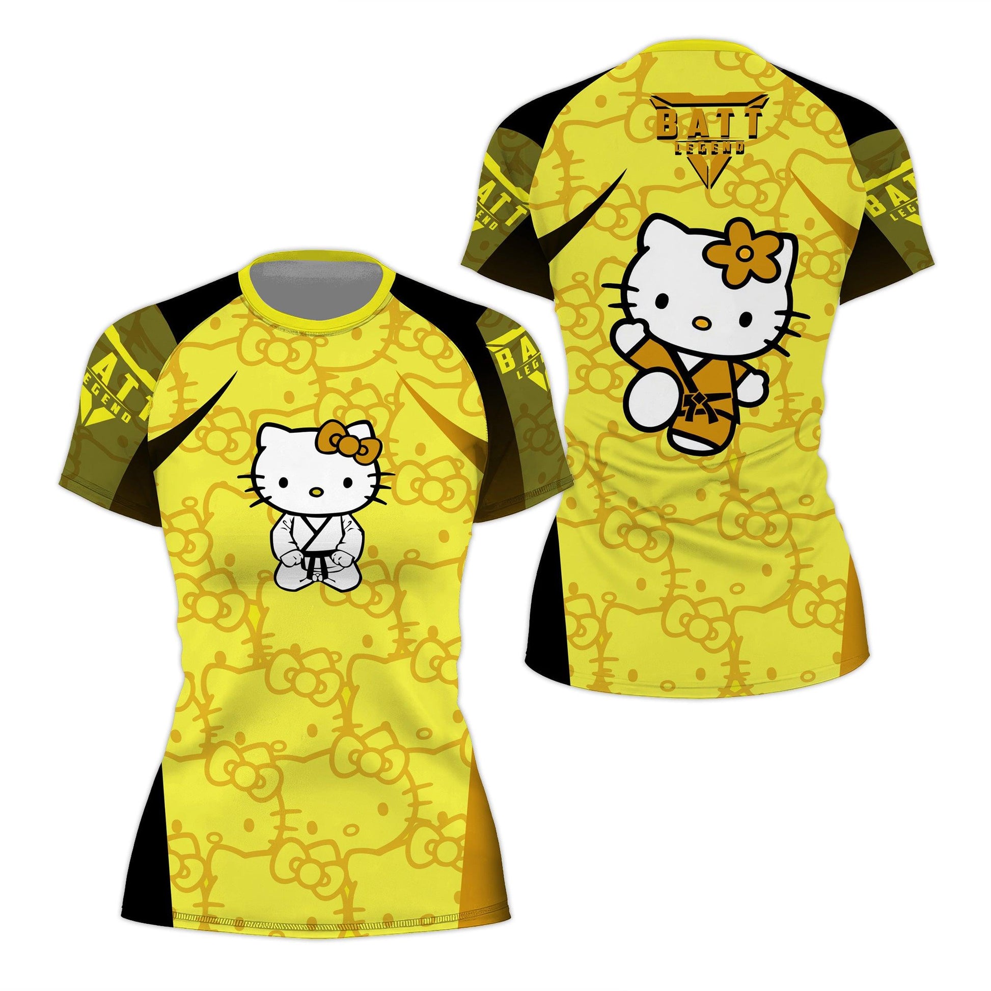 Hello Kitty Jiu Jitsu Yellow Rash Guard