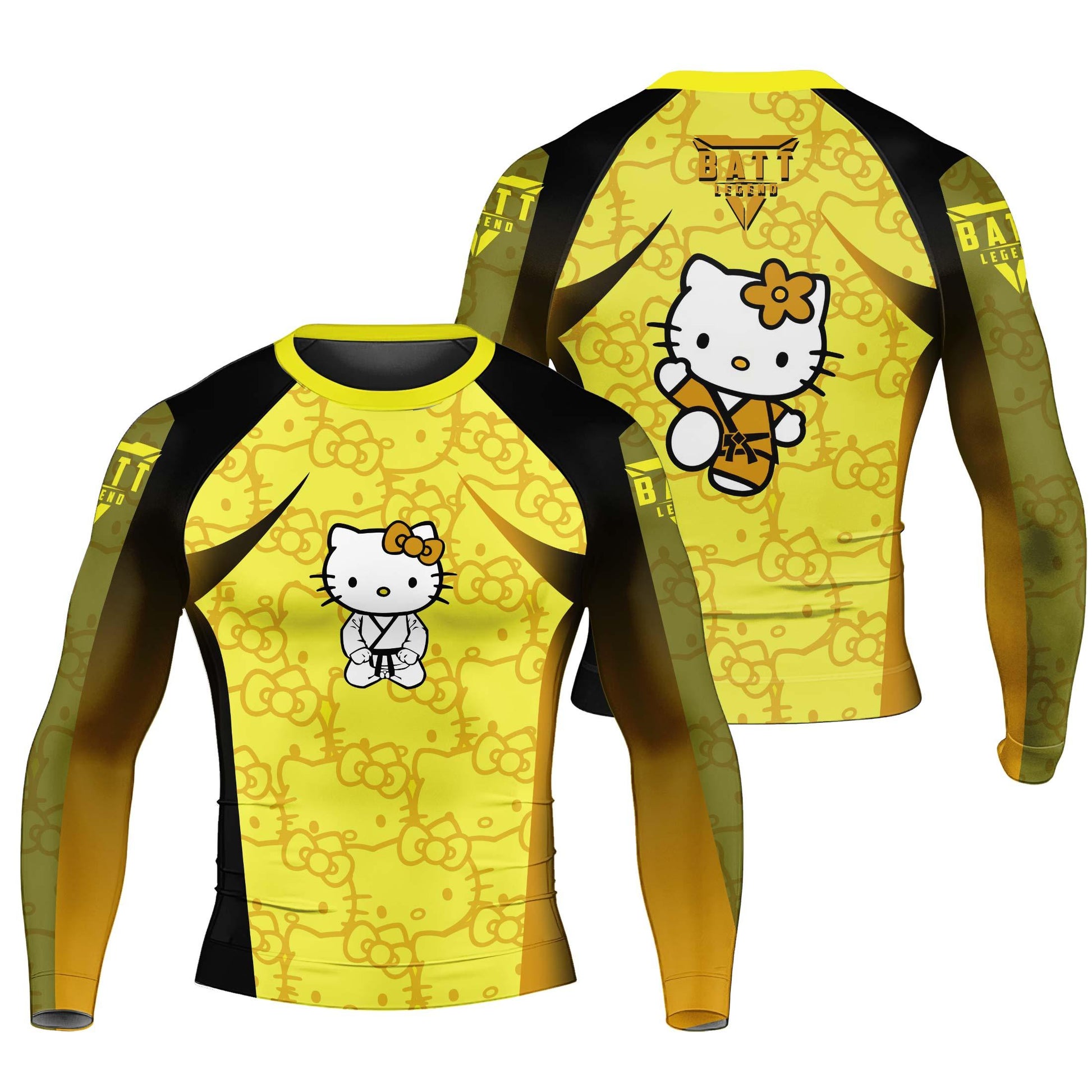 Hello Kitty Jiu Jitsu Yellow Rash Guard