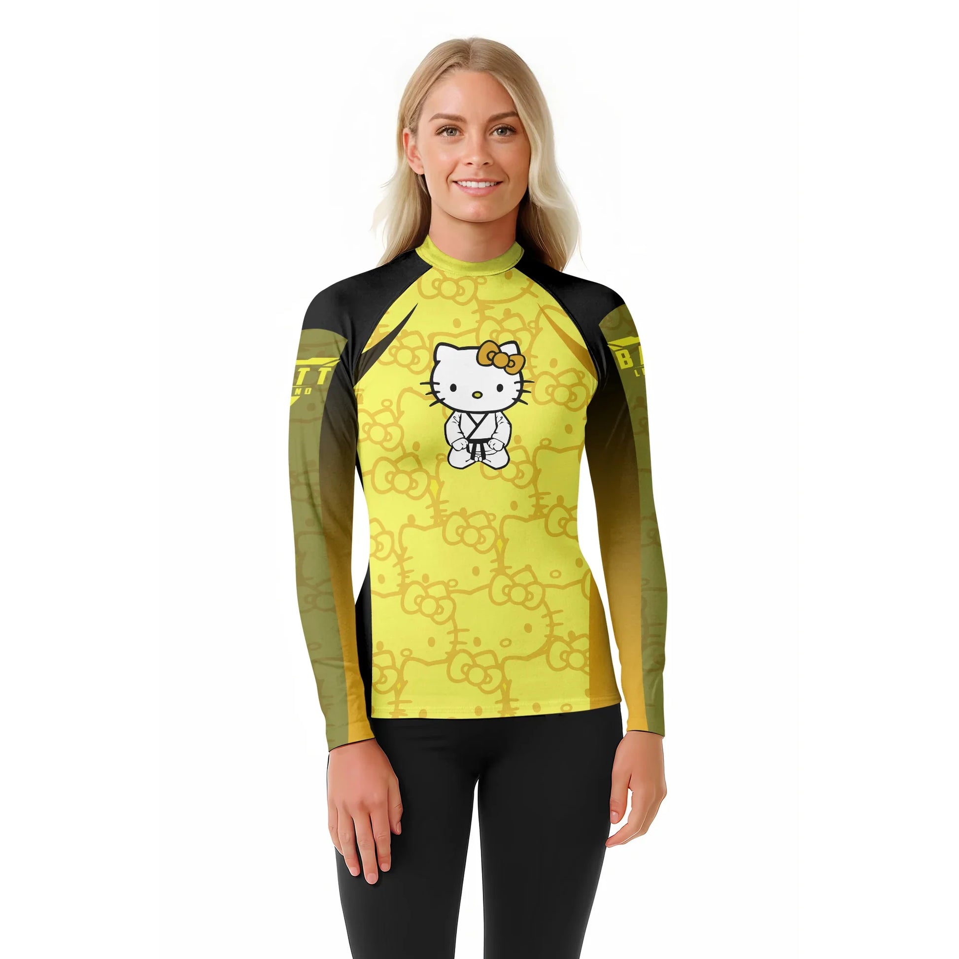 Hello Kitty Jiu Jitsu Yellow Rash Guard