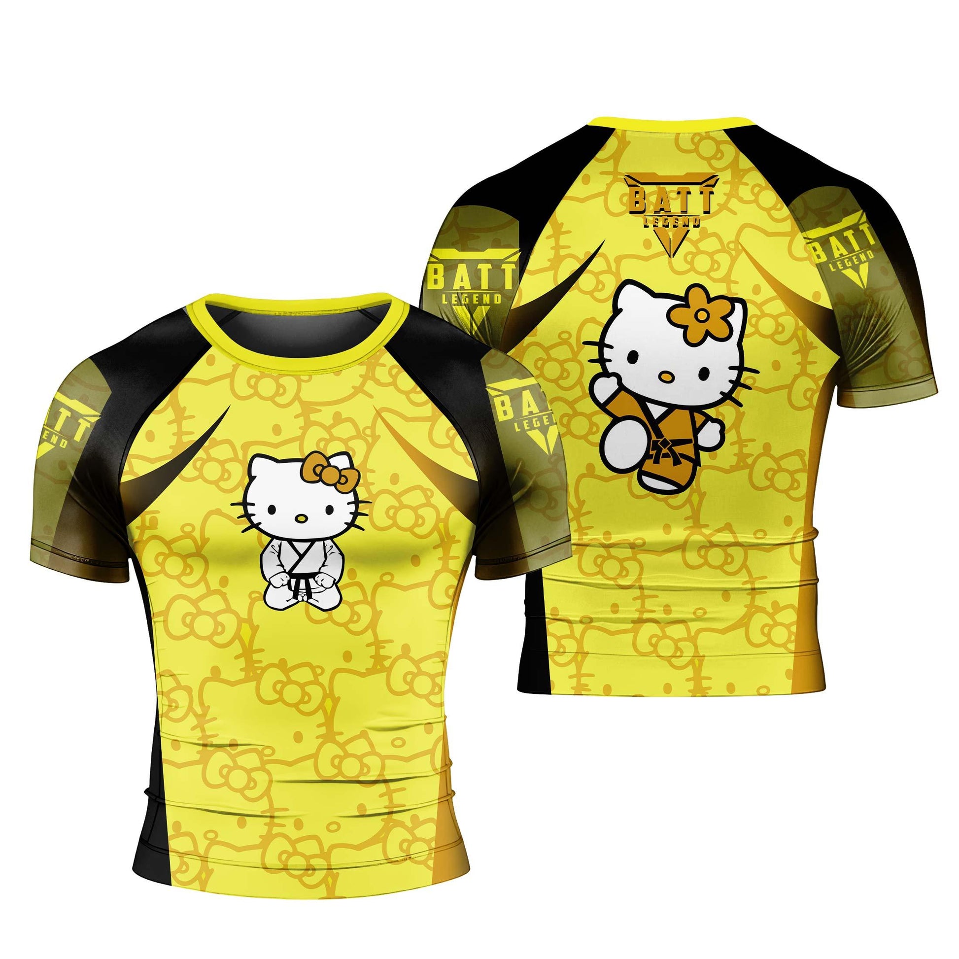 Hello Kitty Jiu Jitsu Yellow Rash Guard