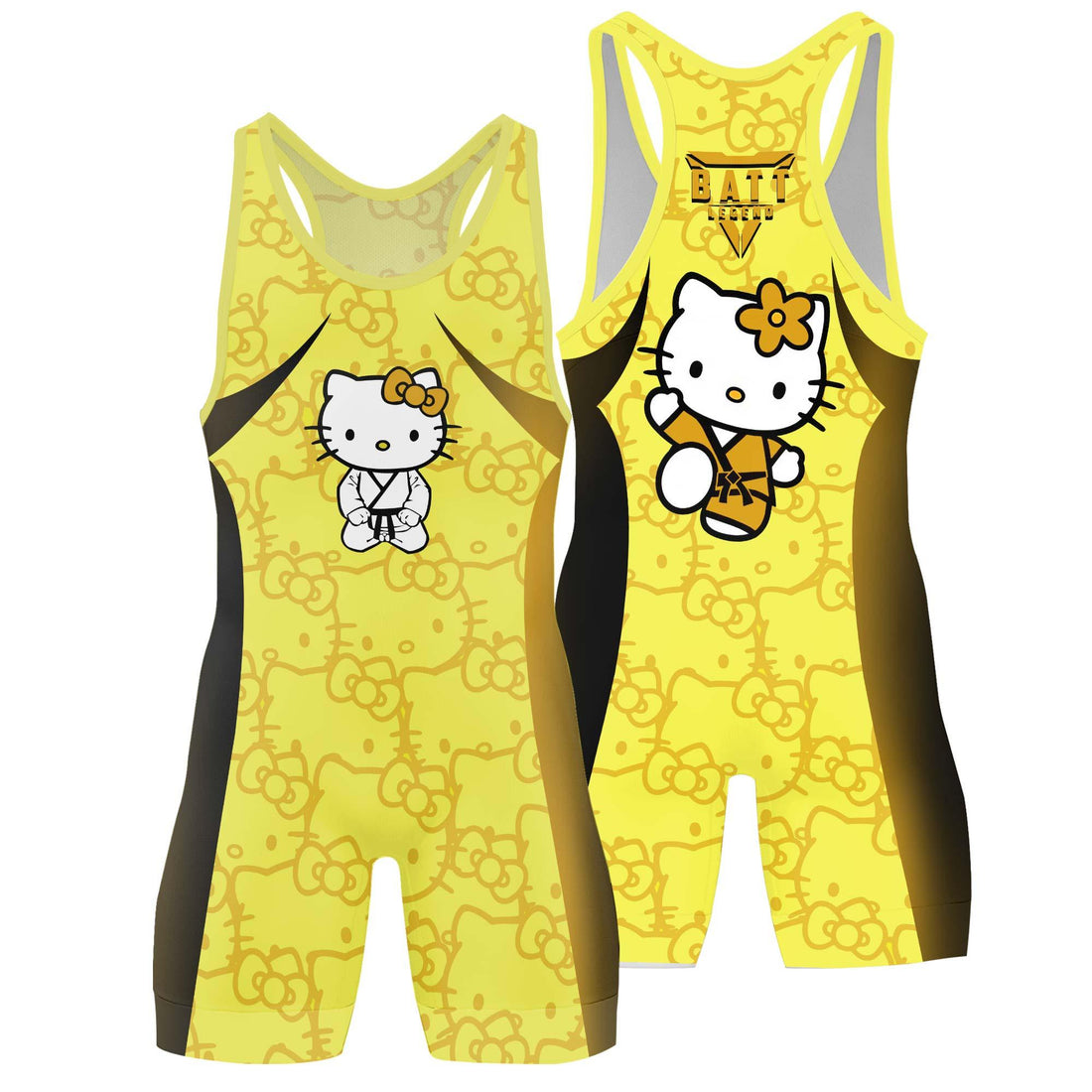Hello Kitty Jiu Jitsu Yellow Wrestling Singlet