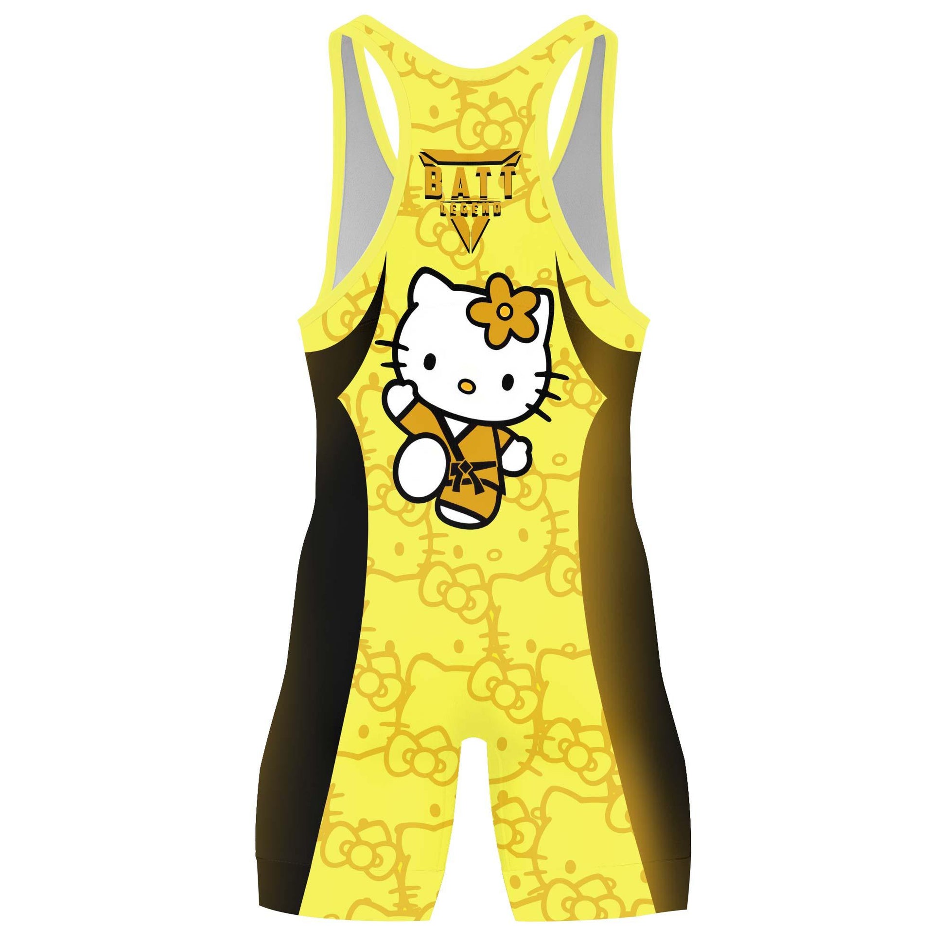 Hello Kitty Jiu Jitsu Yellow Wrestling Singlet