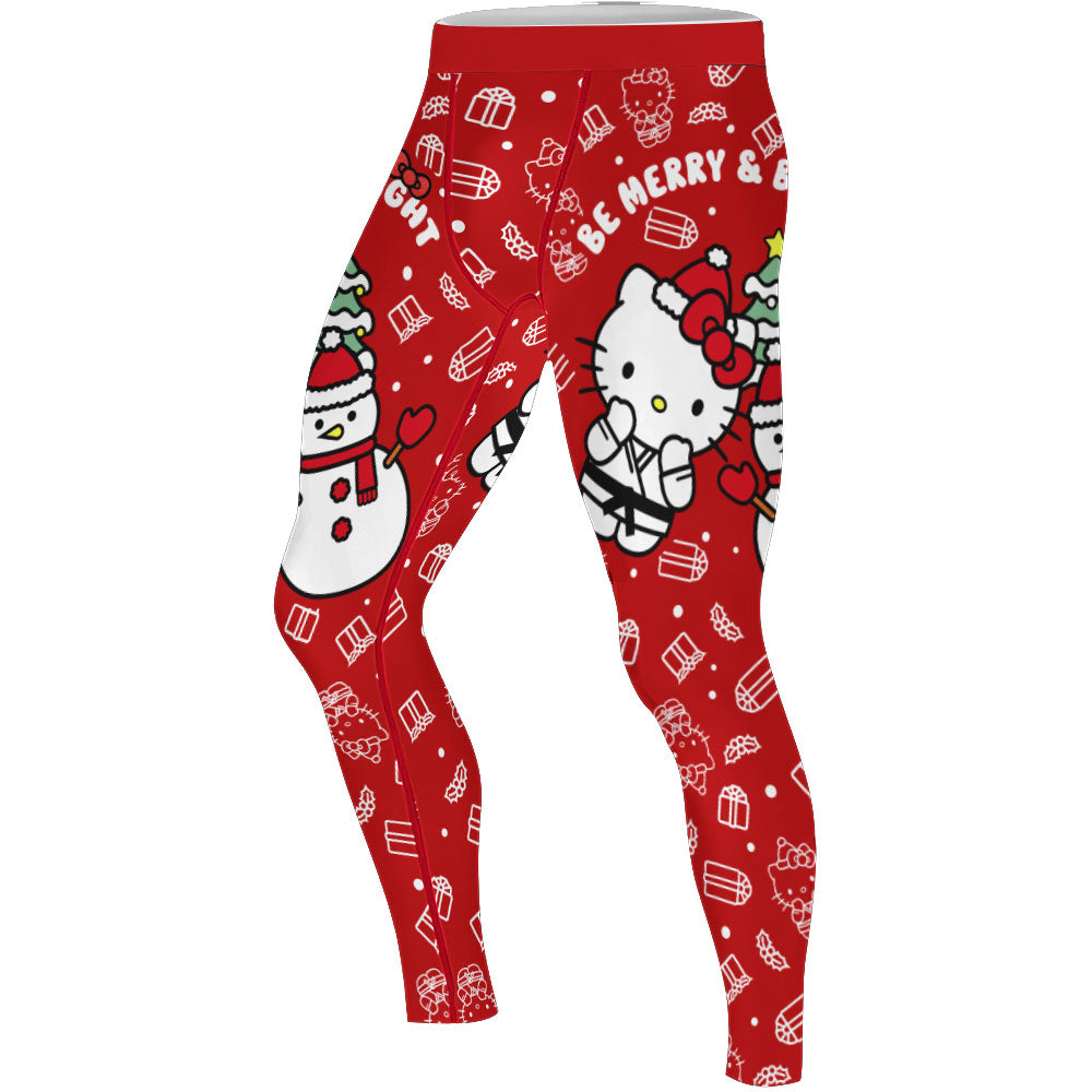 Hello Kitty Merry and Bright Men's Compression Leggings