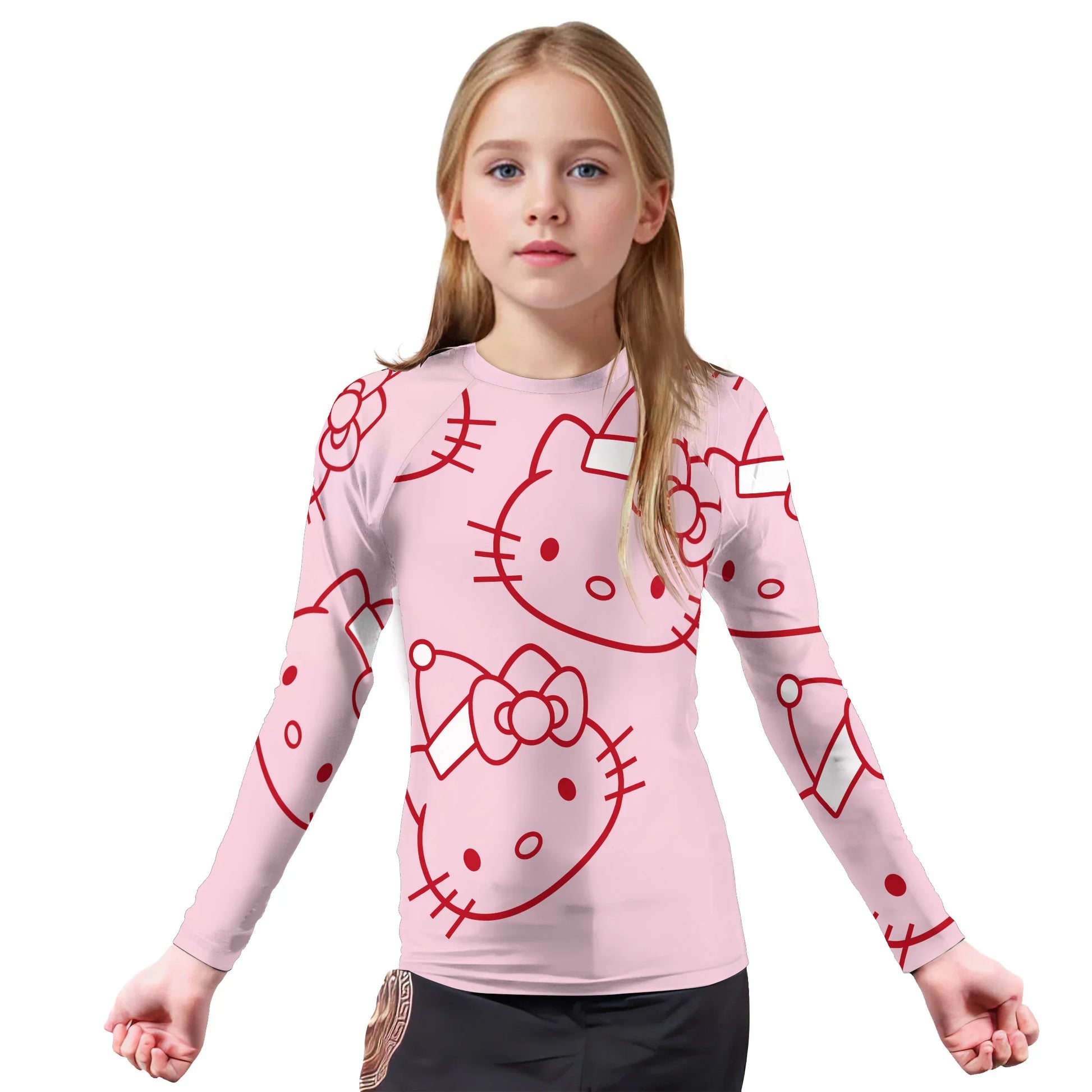 Hello Kitty Pink Santa Kids Rash Guard