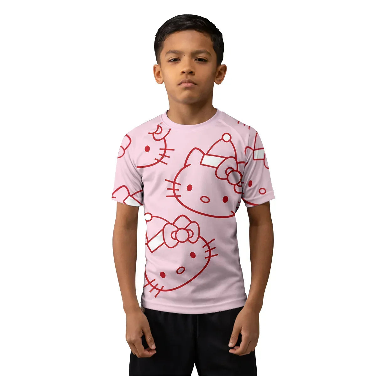 Hello Kitty Pink Santa Kids Rash Guard