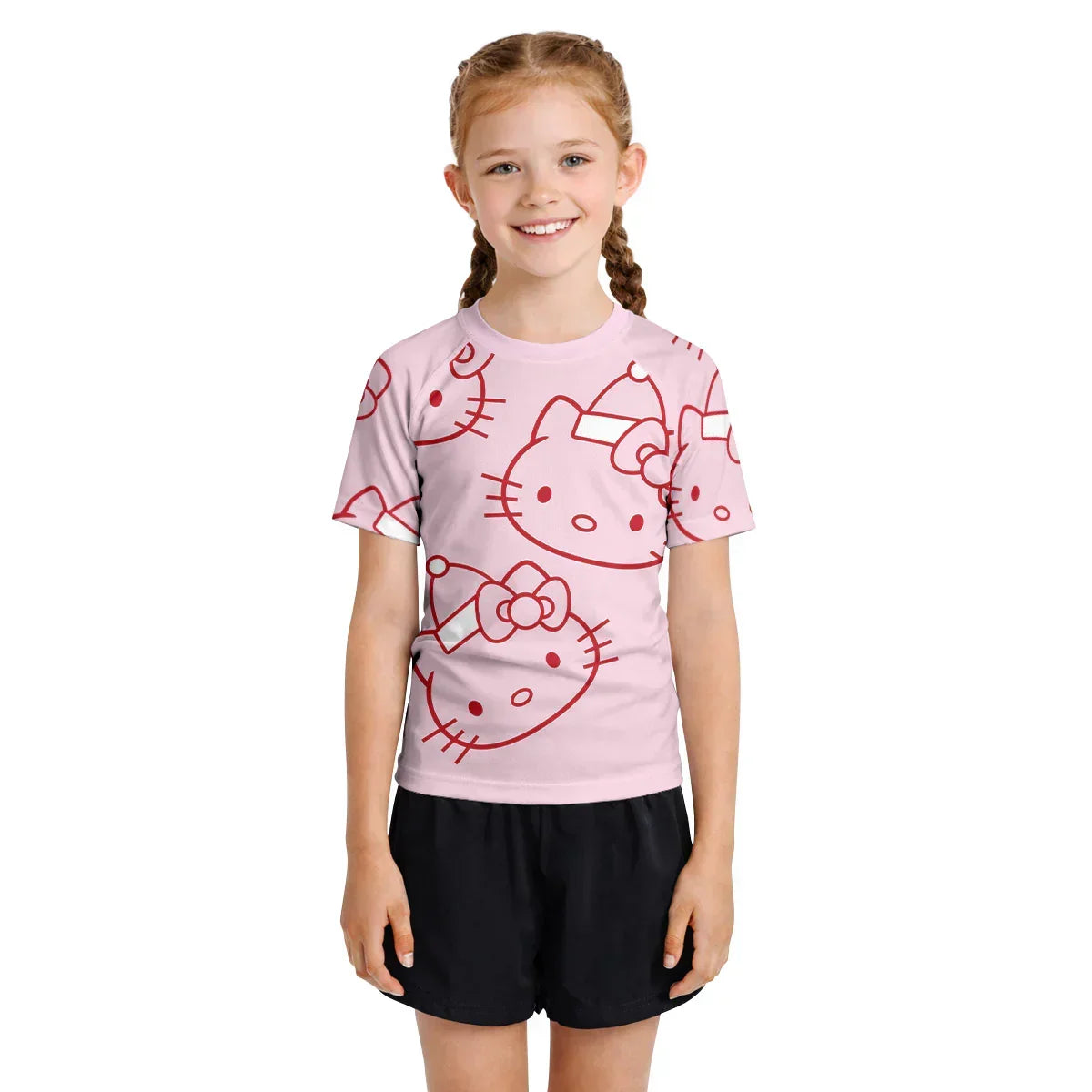 Hello Kitty Pink Santa Kids Rash Guard