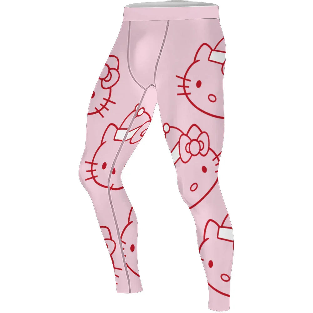 Hello Kitty Pink Santa Men's Compression Leggings