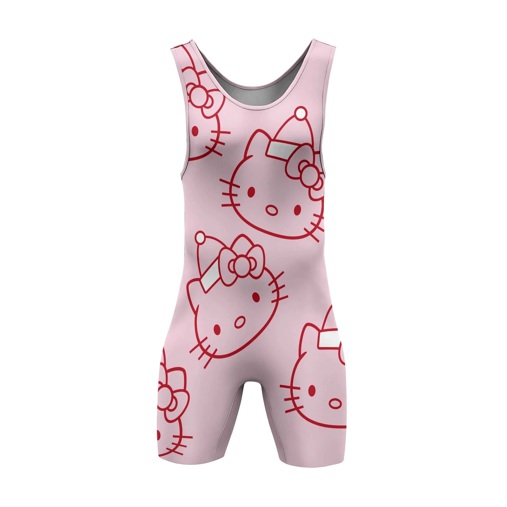 Hello Kitty Pink Santa Wrestling Singlet