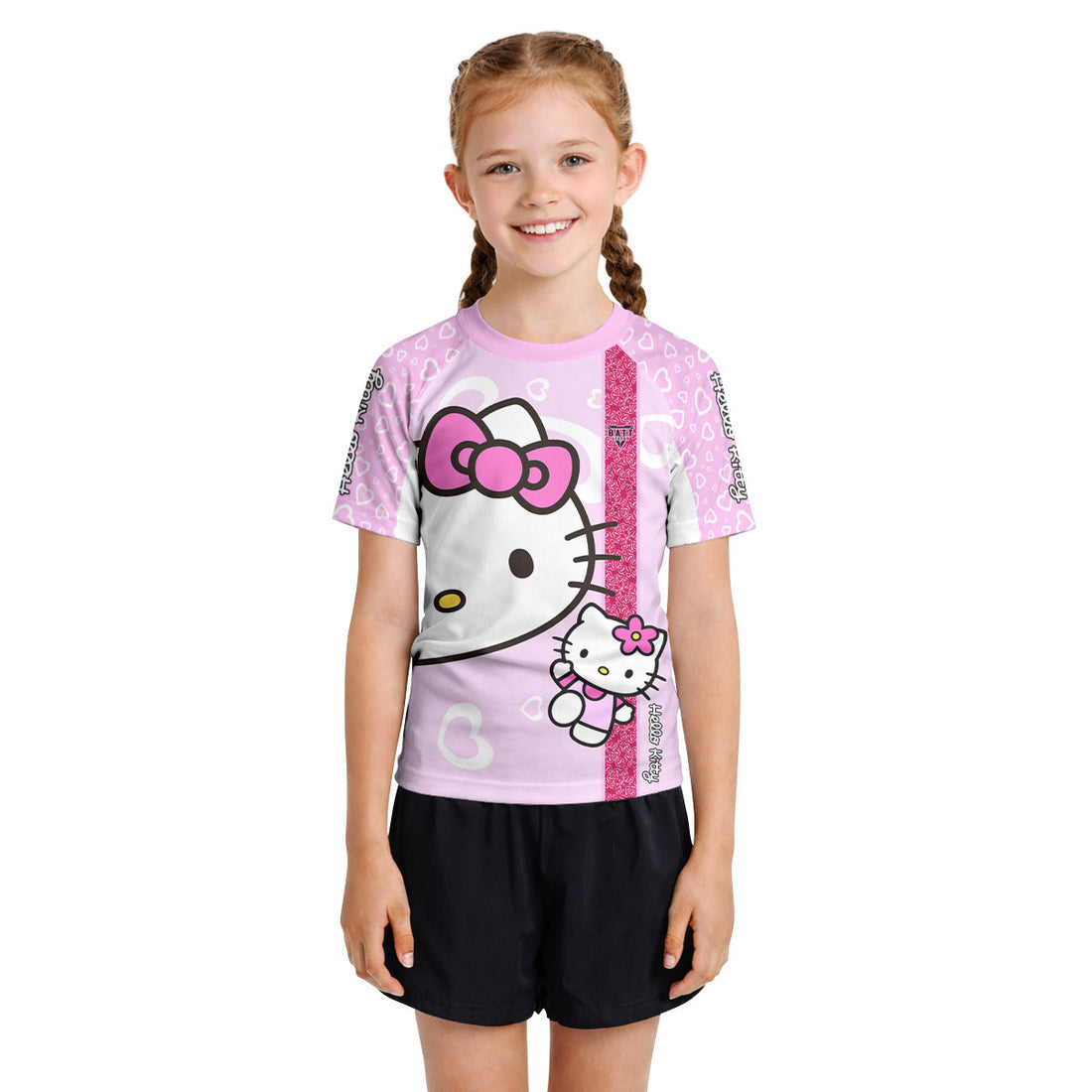 Hello Kitty Pink Stripe Kids Rash Guard