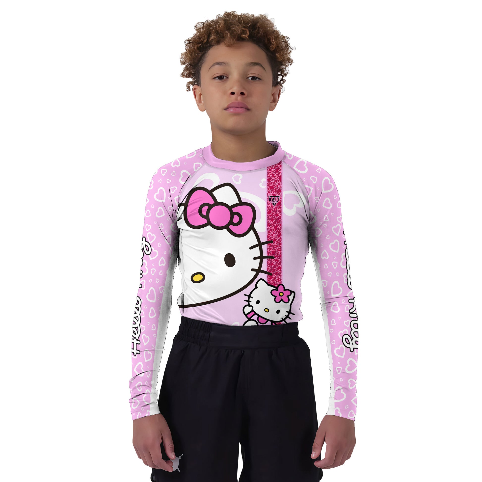 Hello Kitty Pink Stripe Kids Rash Guard