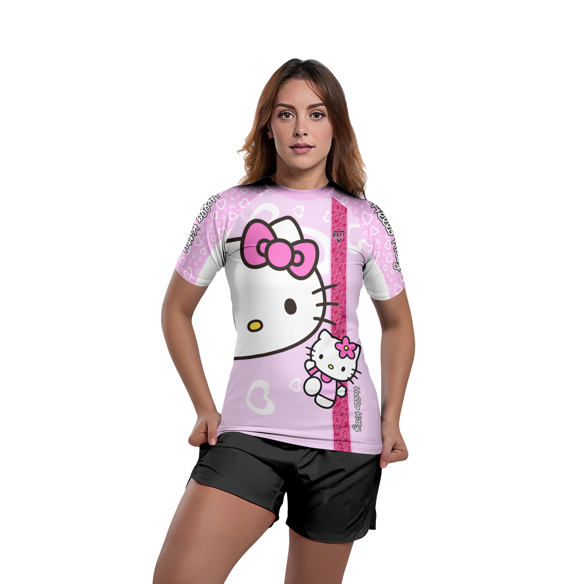 Hello Kitty Pink Stripe Rash Guard