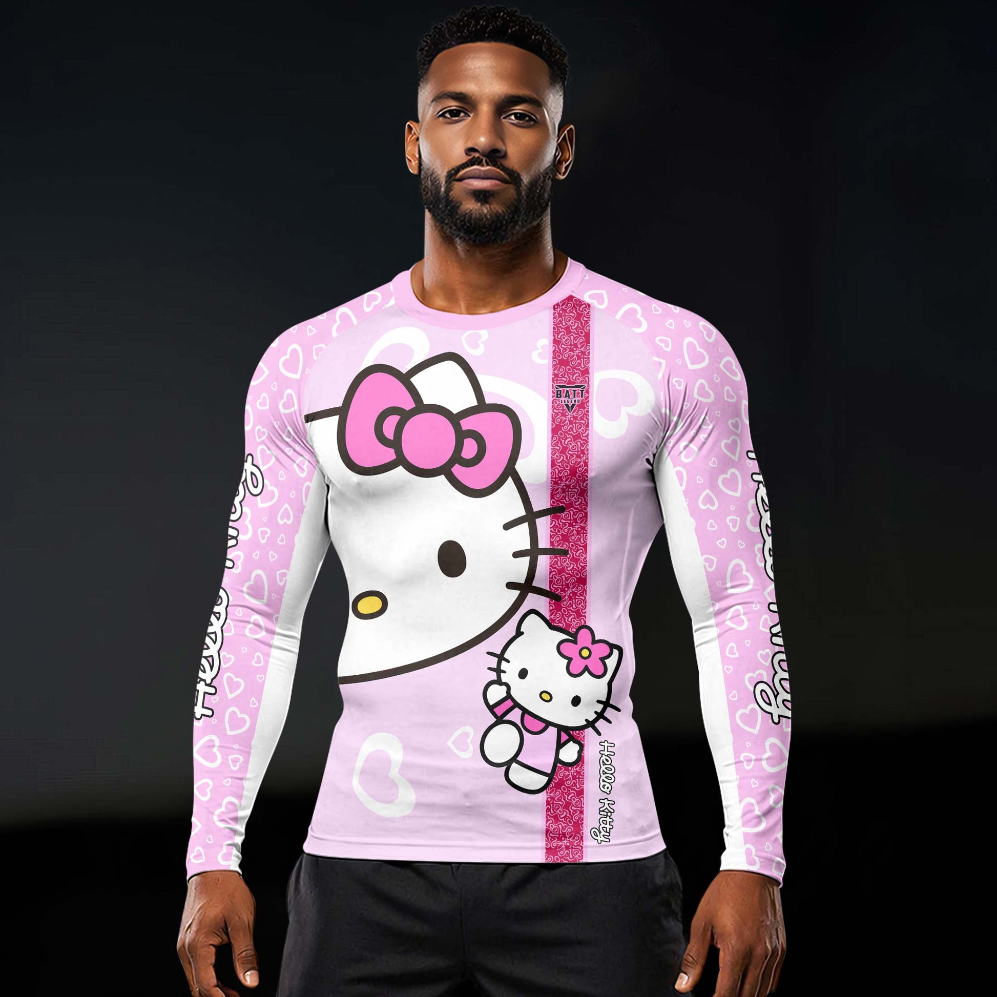 Hello Kitty Pink Stripe Rash Guard