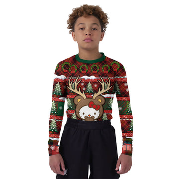 Hello Kitty Reindeer Santa Kids Rash Guard