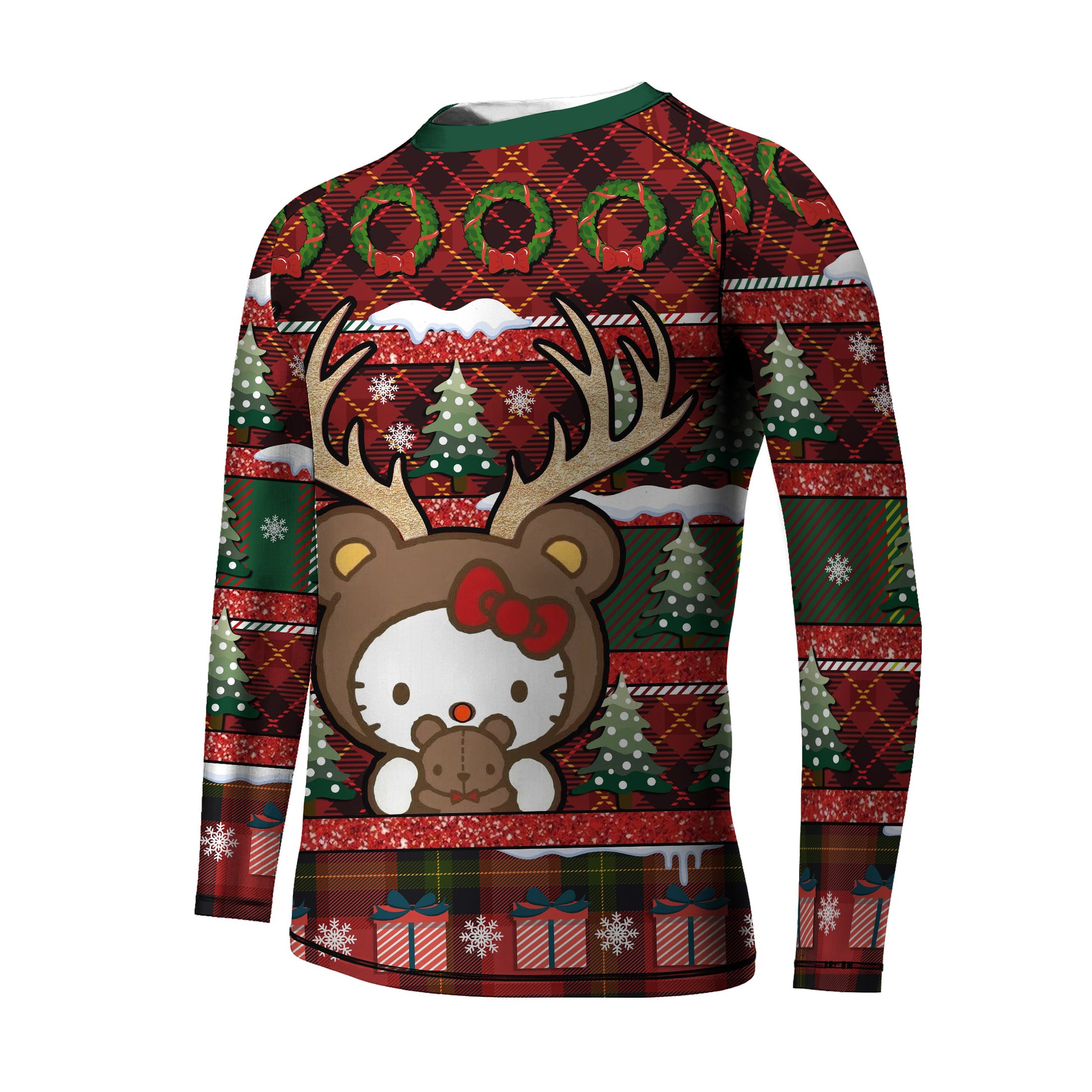 Hello Kitty Reindeer Santa Kids Rash Guard