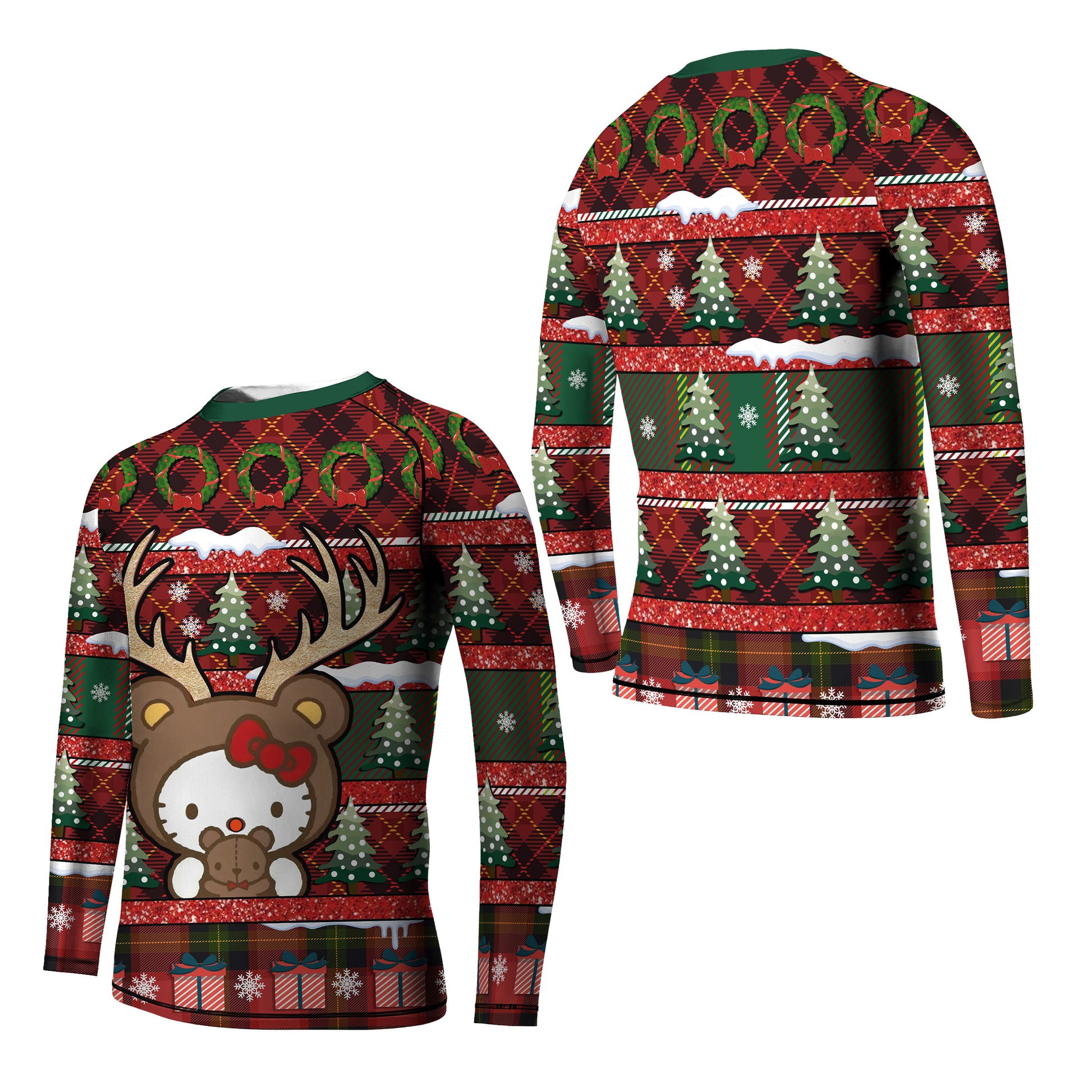Hello Kitty Reindeer Santa Kids Rash Guard