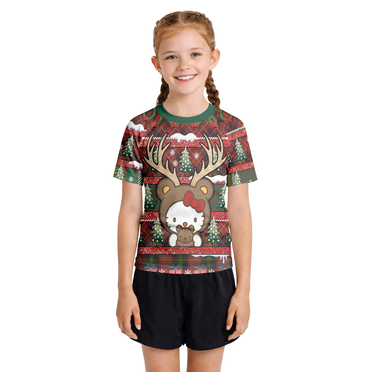 Hello Kitty Reindeer Santa Kids Rash Guard