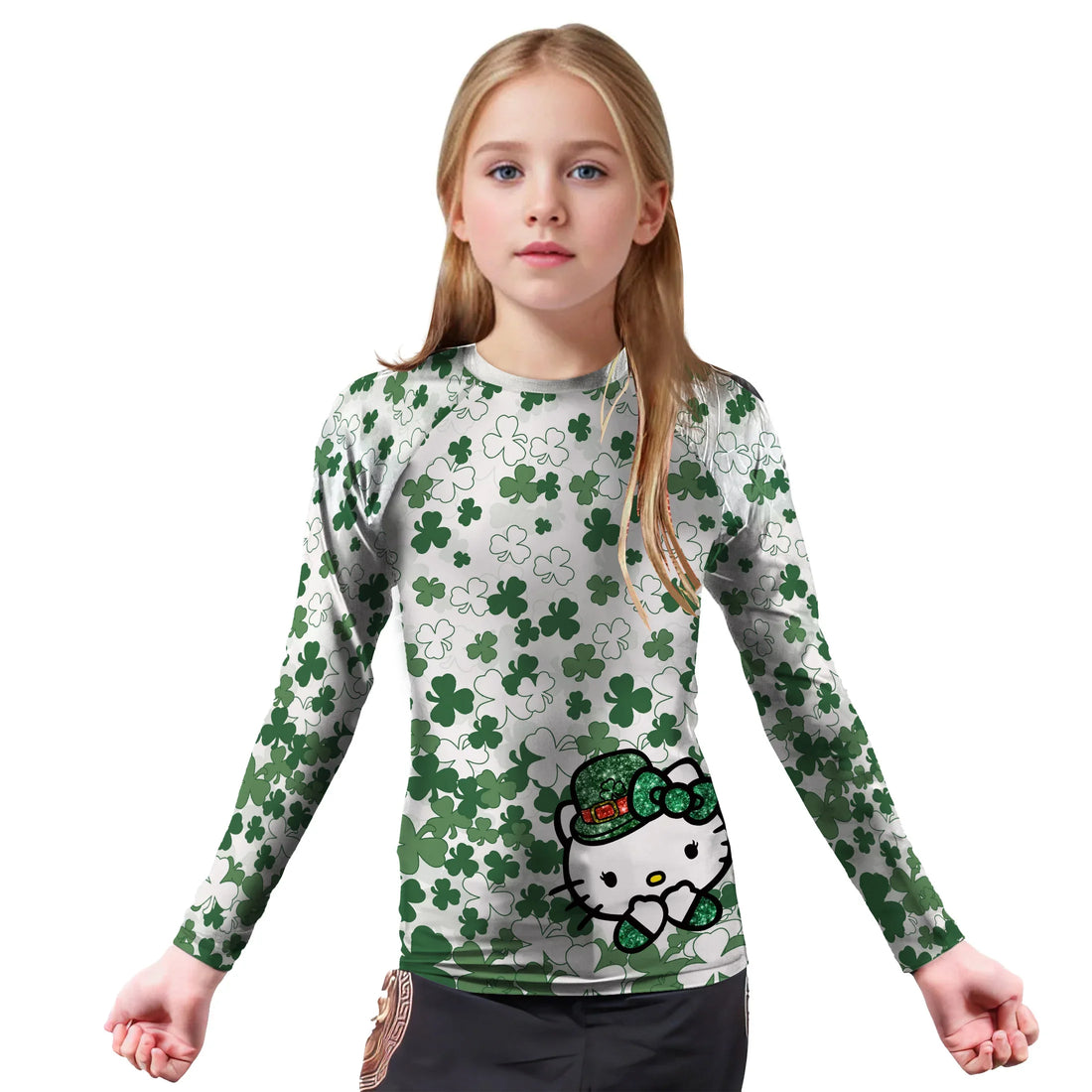 Hello Patrick Kitty Kids Rash Guard