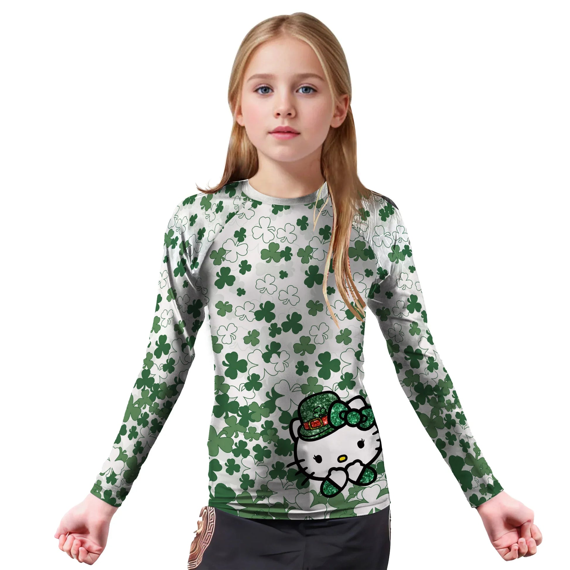 Hello Patrick Kitty Kids Rash Guard