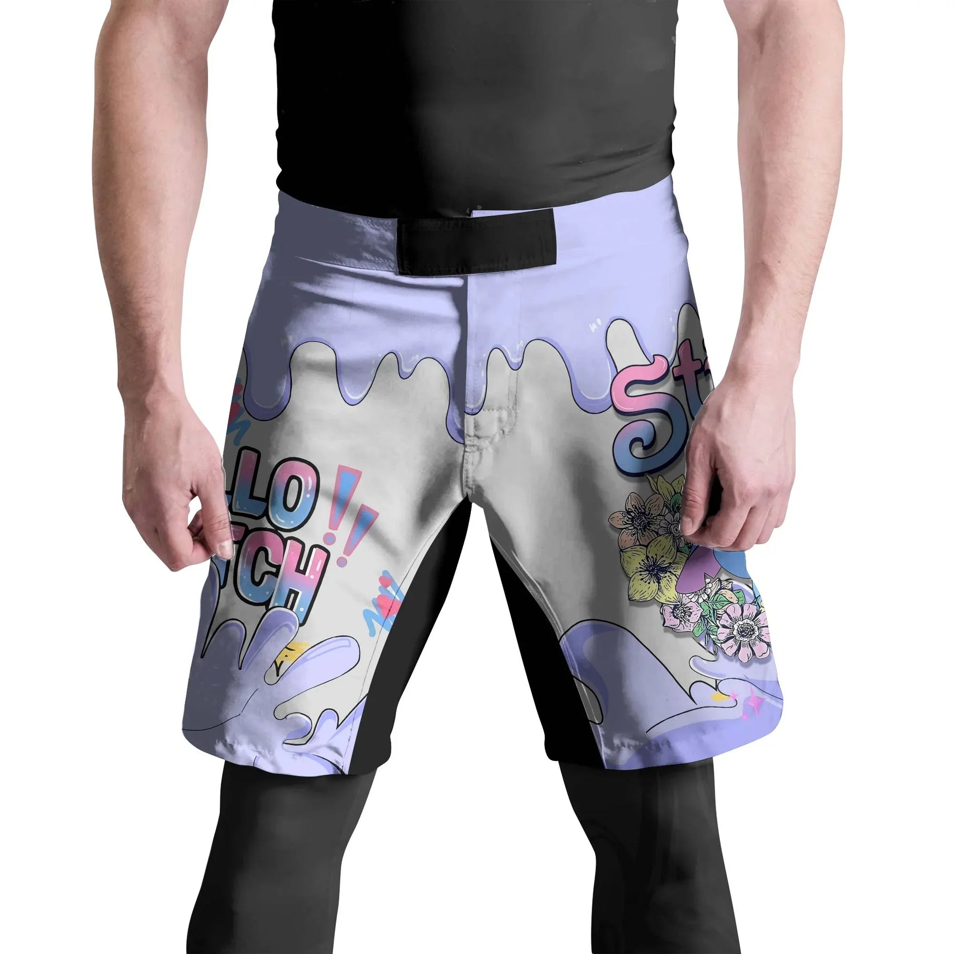 Hello Stitch Fight Shorts