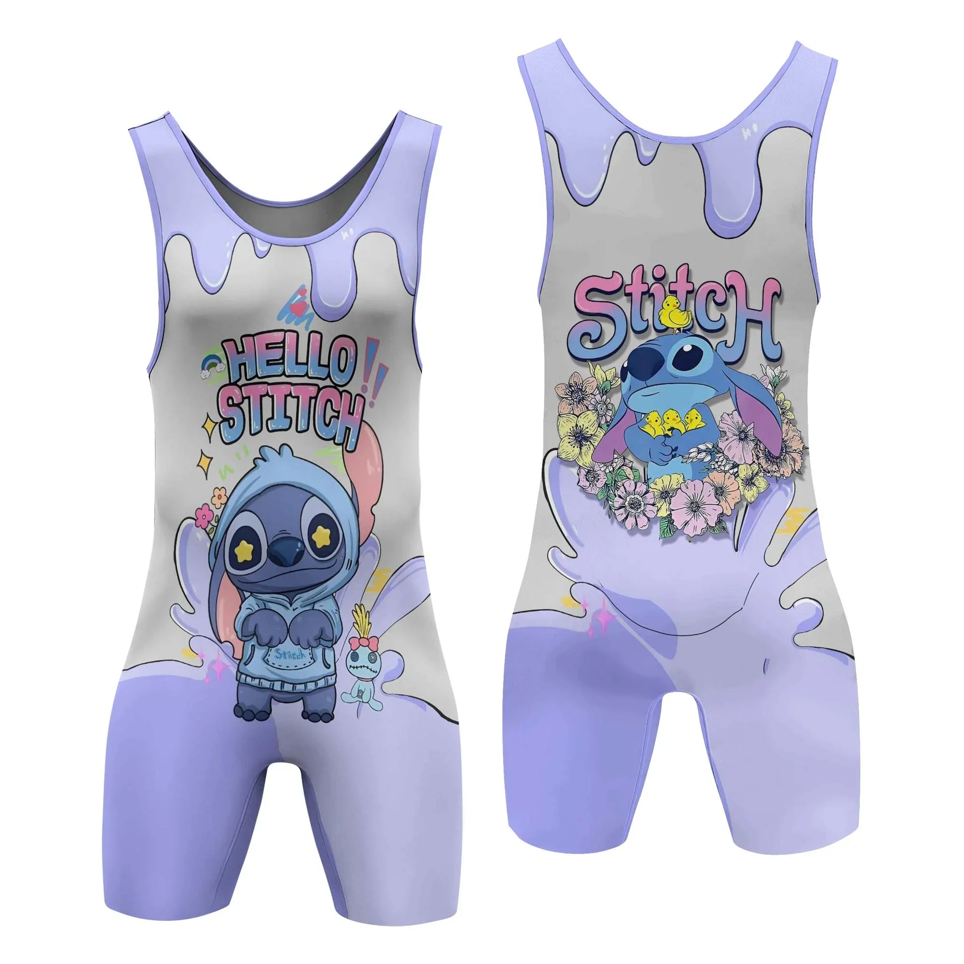Hello Stitch Wrestling Singlet