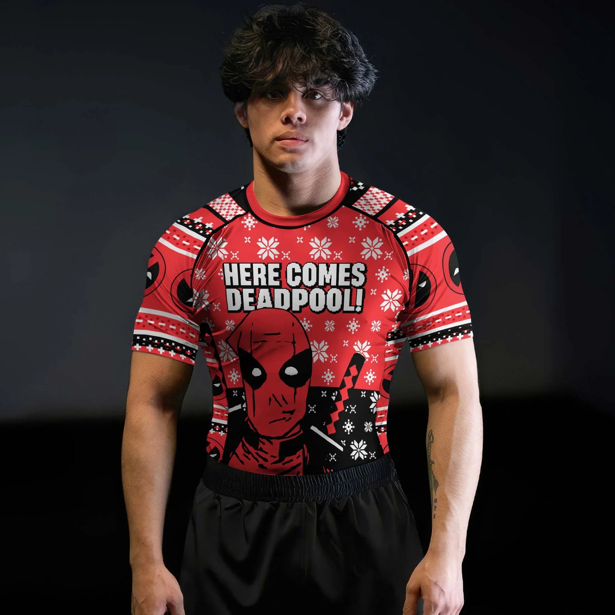 Here Comes Deadpool Rash Guard