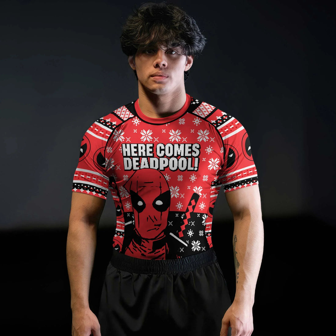 Here Comes Deadpool Rash Guard