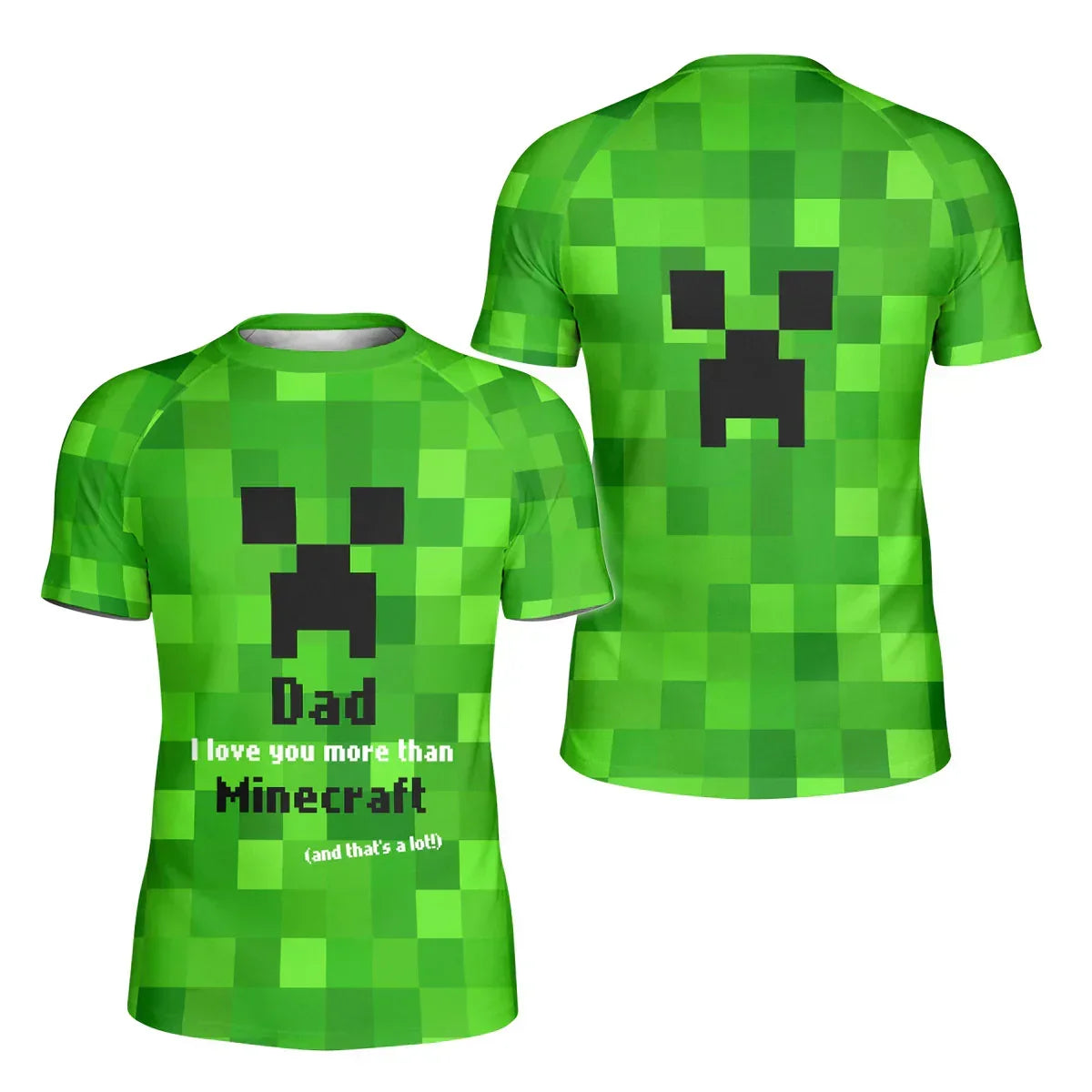 I Love My Dad More Than Minecraft Kids Rash Guard