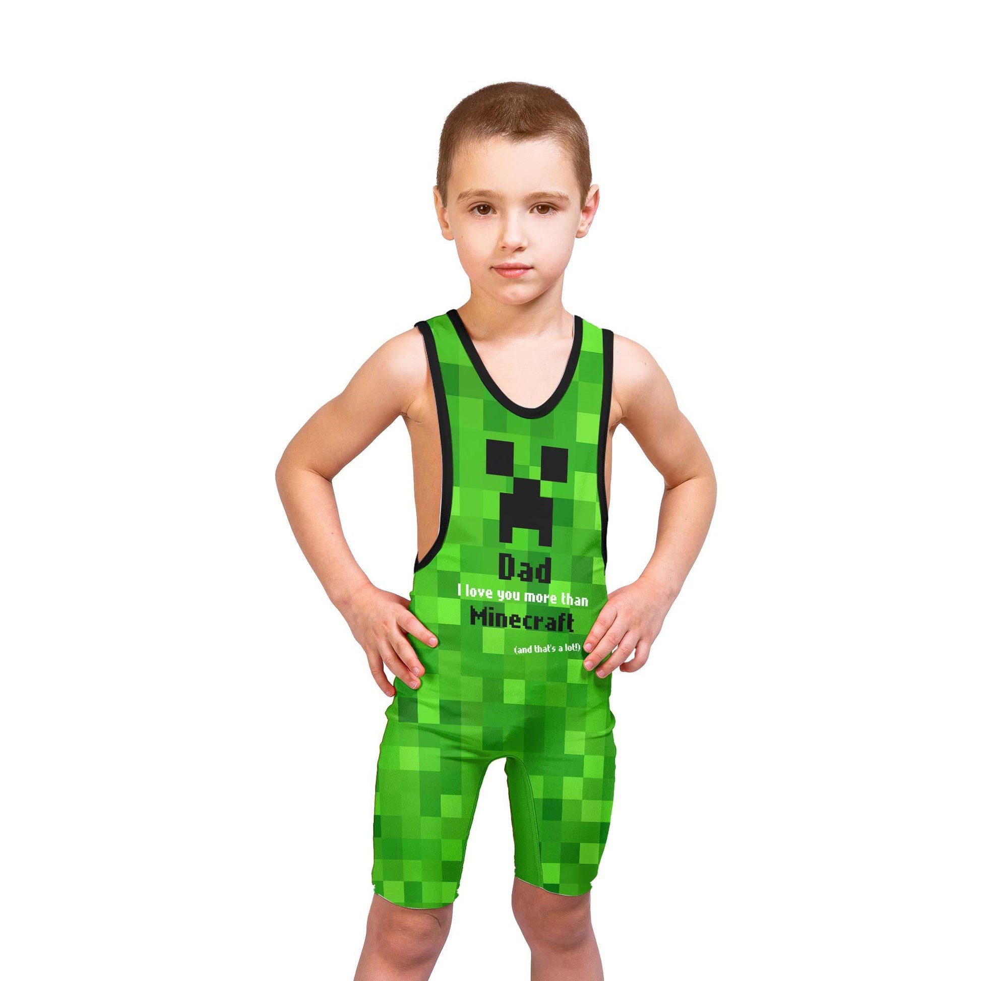 I Love My Dad More Than Minecraft Wrestling Singlet