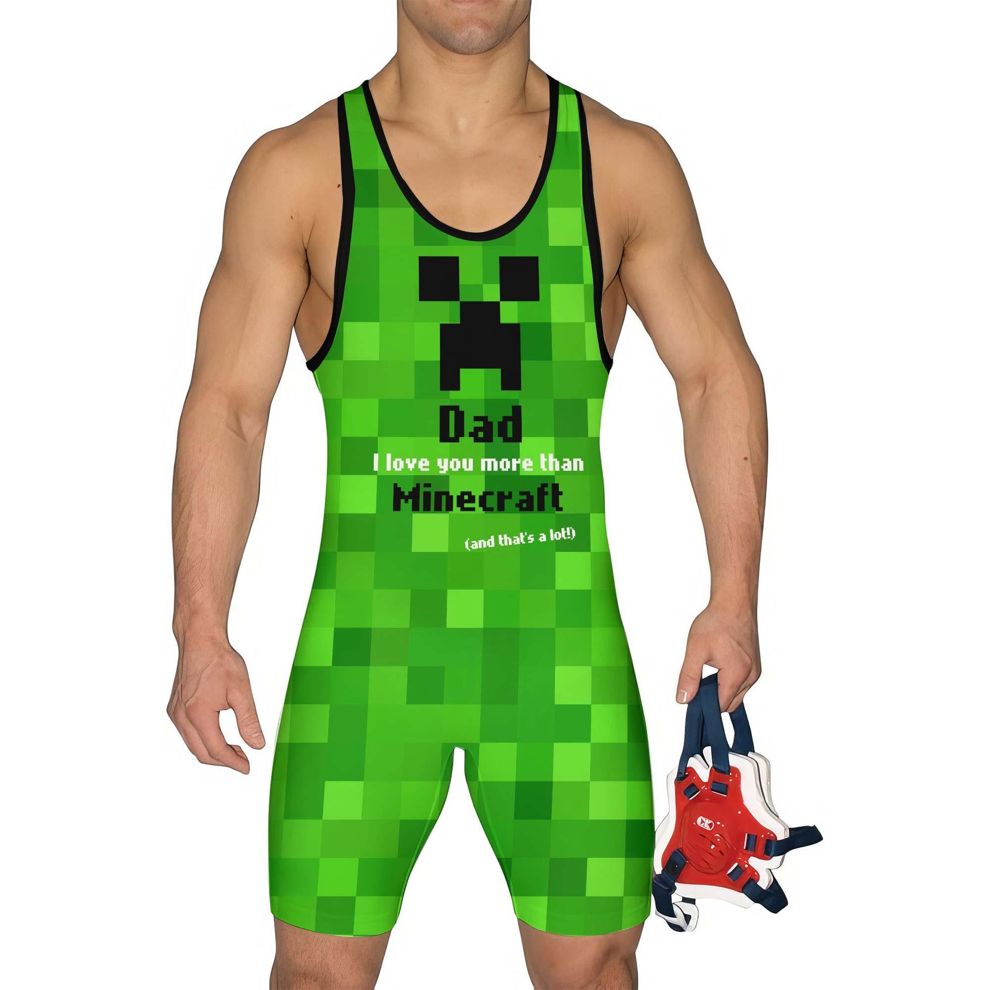 I Love My Dad More Than Minecraft Wrestling Singlet