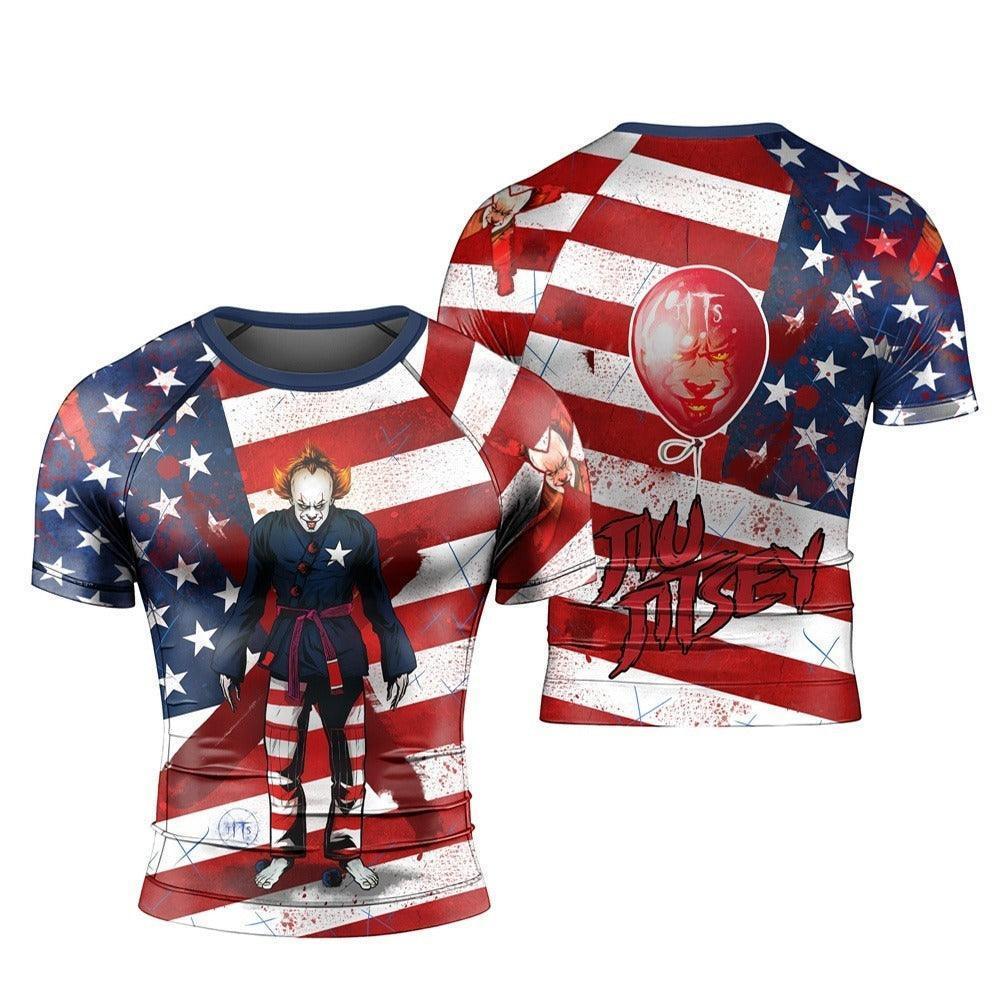 Horror Rash Guards IT Clown American Horror Rash Guard | Halloween Rash Guard
